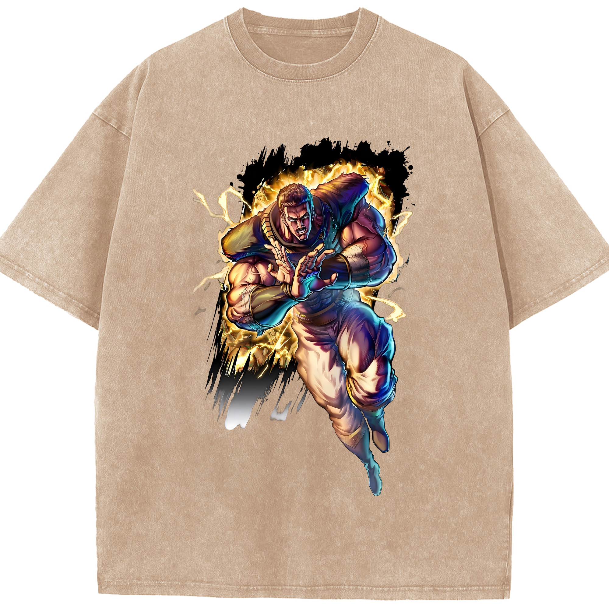 （画像用） 北斗の拳 Fist of the North Star 綿100% ヴィンテージ風 半袖Tシャツ（フロントプリント）