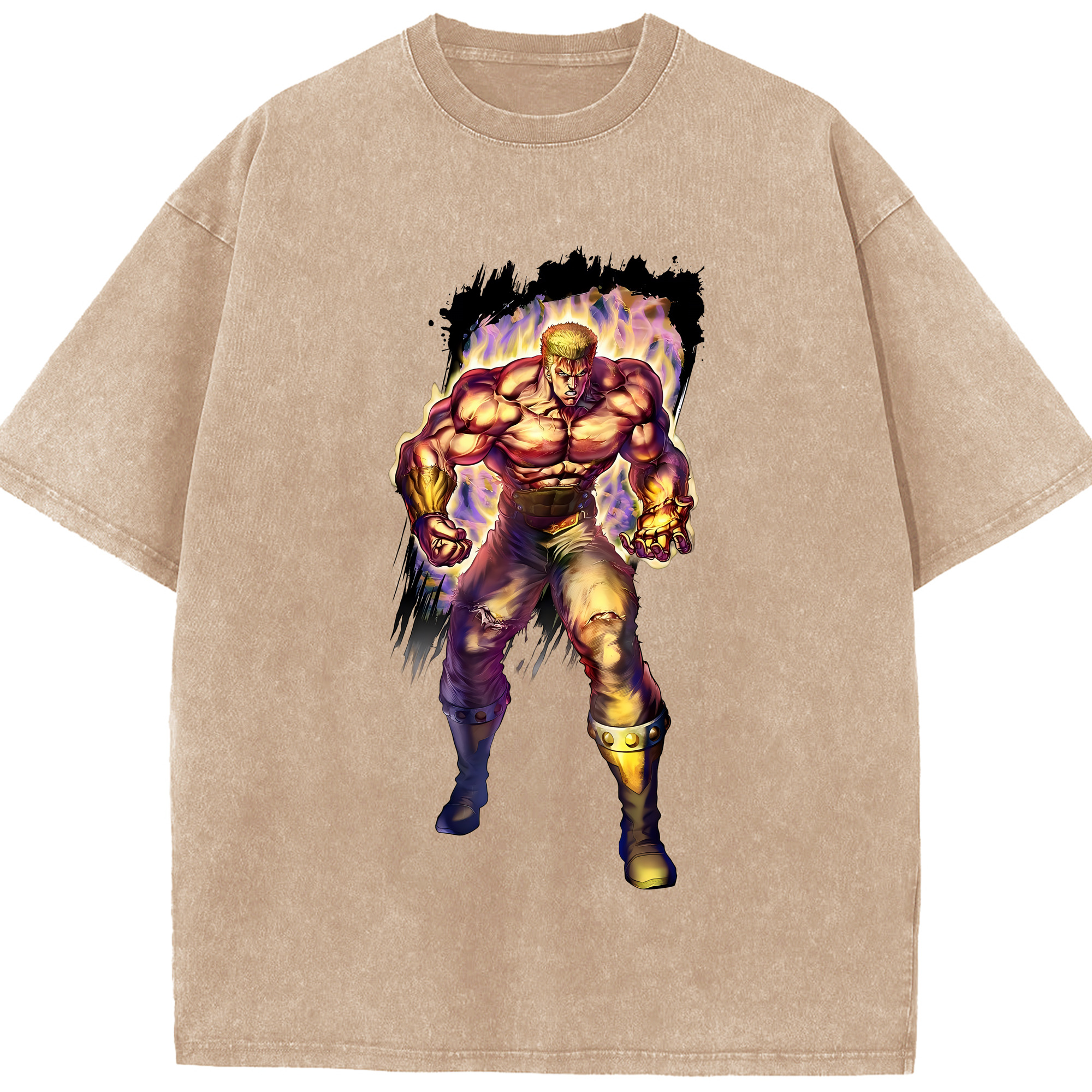 （画像用） 北斗の拳 Fist of the North Star 綿100% ヴィンテージ風 半袖Tシャツ（フロントプリント）