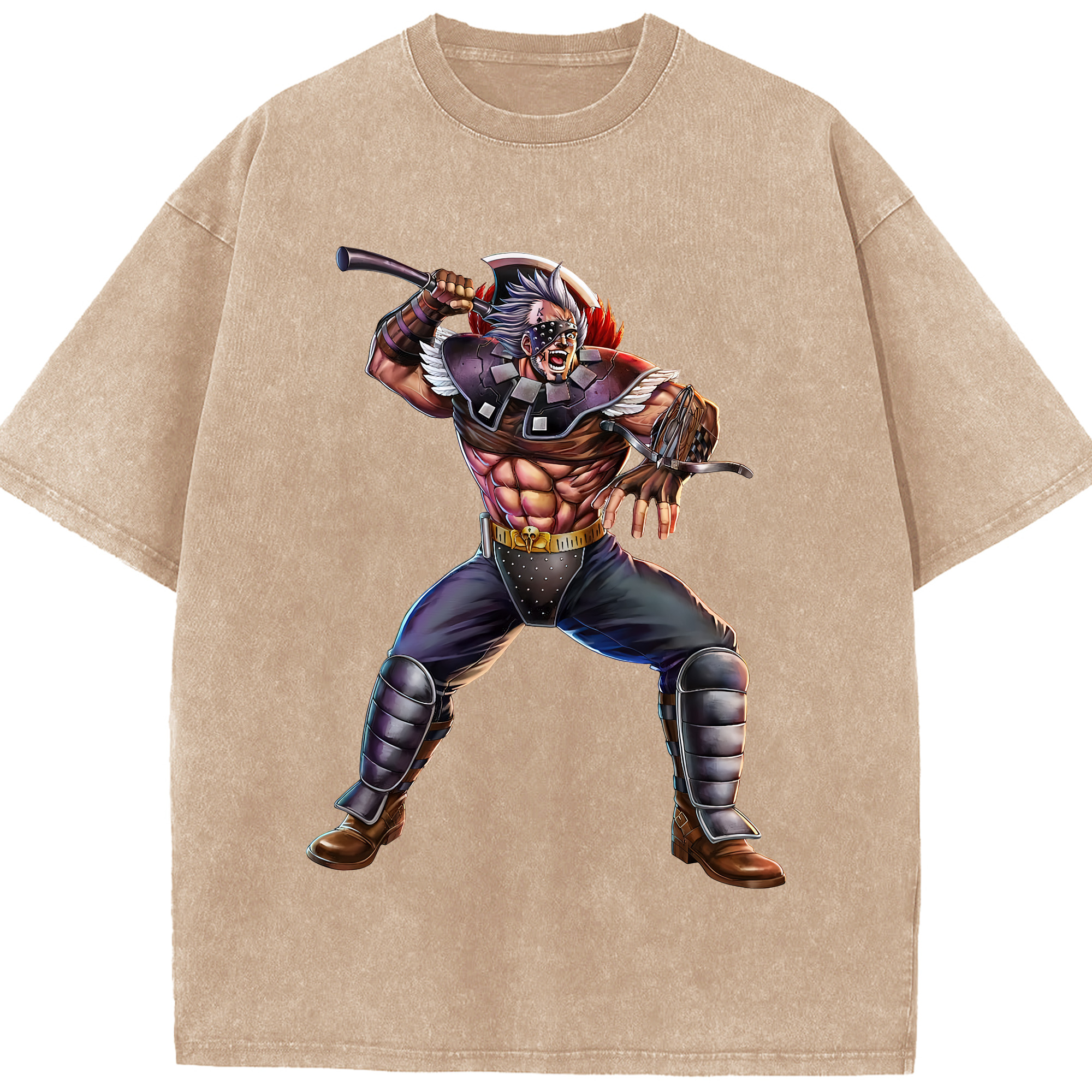 （画像用） 北斗の拳 Fist of the North Star 綿100% ヴィンテージ風 半袖Tシャツ（フロントプリント）