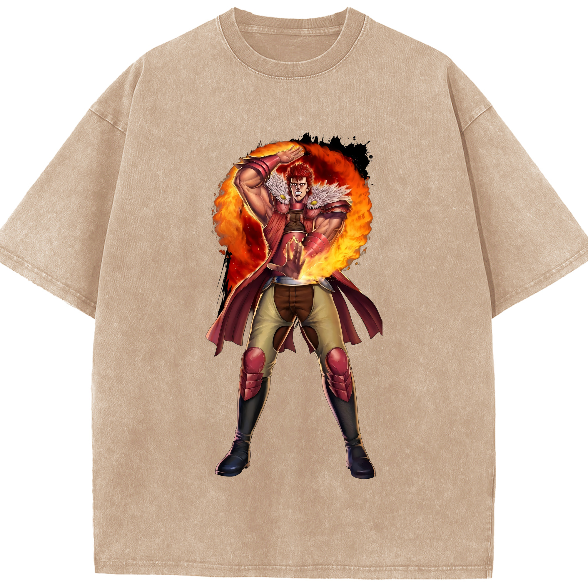 （画像用） 北斗の拳 Fist of the North Star 綿100% ヴィンテージ風 半袖Tシャツ（フロントプリント）