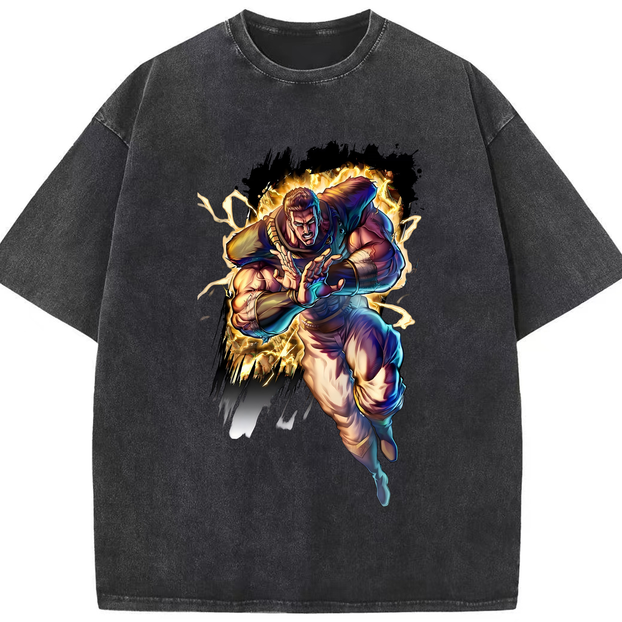 （画像用） 北斗の拳 Fist of the North Star 綿100% ヴィンテージ風 半袖Tシャツ（フロントプリント）