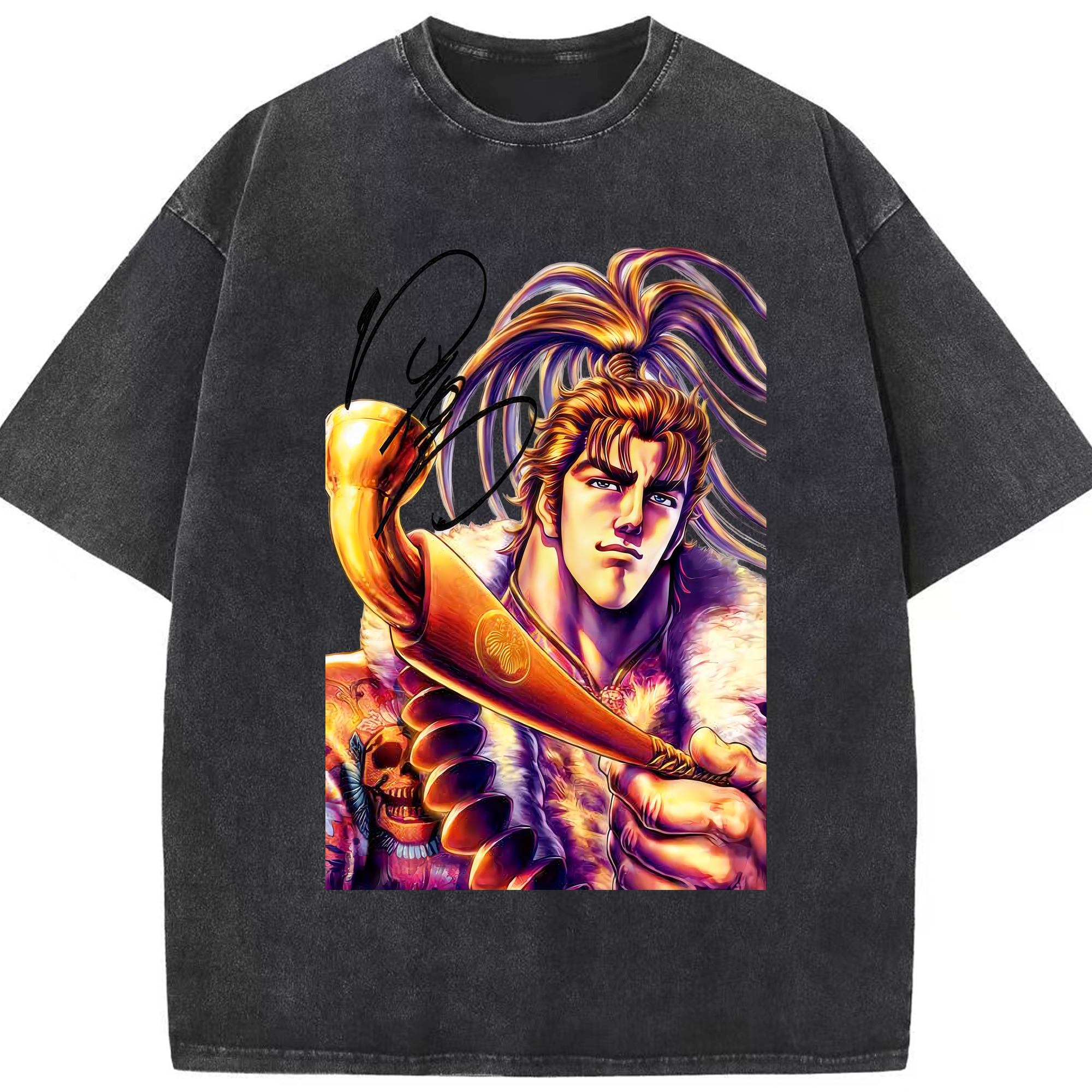 （画像用） 北斗の拳 Fist of the North Star 綿100% ヴィンテージ風 半袖Tシャツ（フロントプリント）