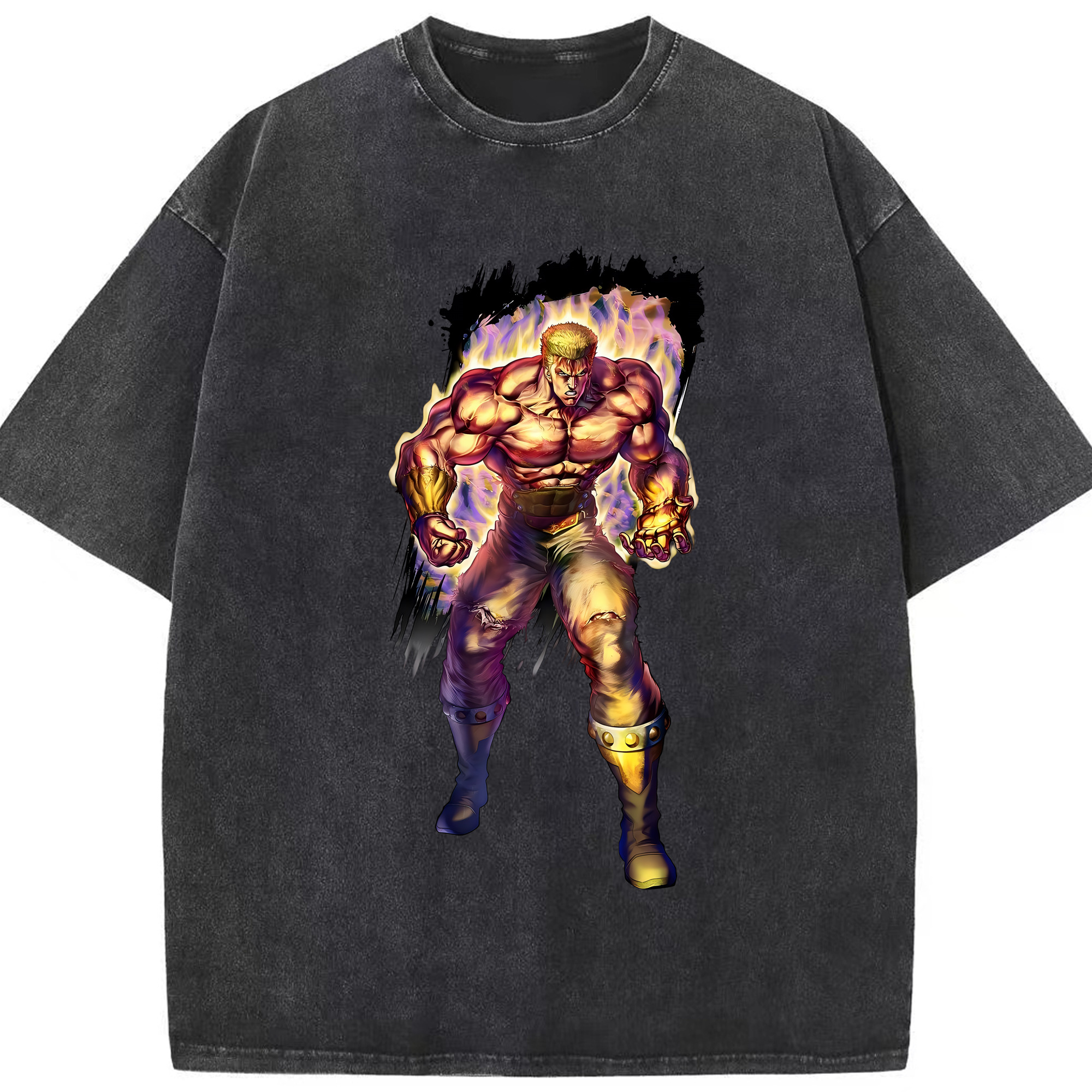 （画像用） 北斗の拳 Fist of the North Star 綿100% ヴィンテージ風 半袖Tシャツ（フロントプリント）