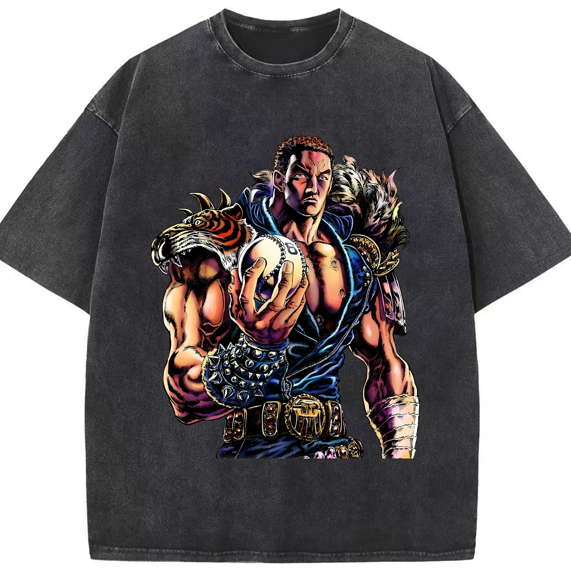 （画像用） 北斗の拳 Fist of the North Star 綿100% ヴィンテージ風 半袖Tシャツ（フロントプリント）