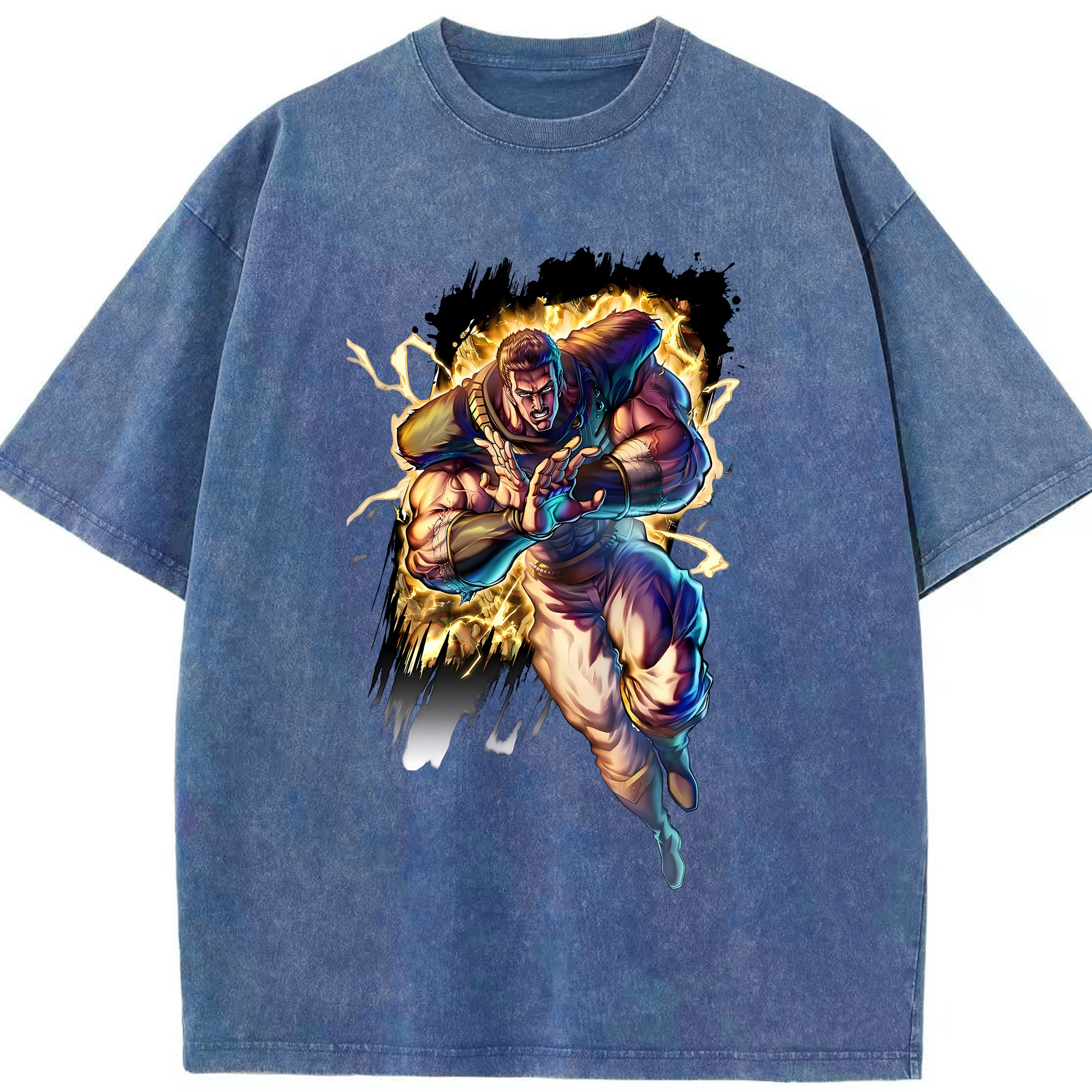 （画像用） 北斗の拳 Fist of the North Star 綿100% ヴィンテージ風 半袖Tシャツ（フロントプリント）