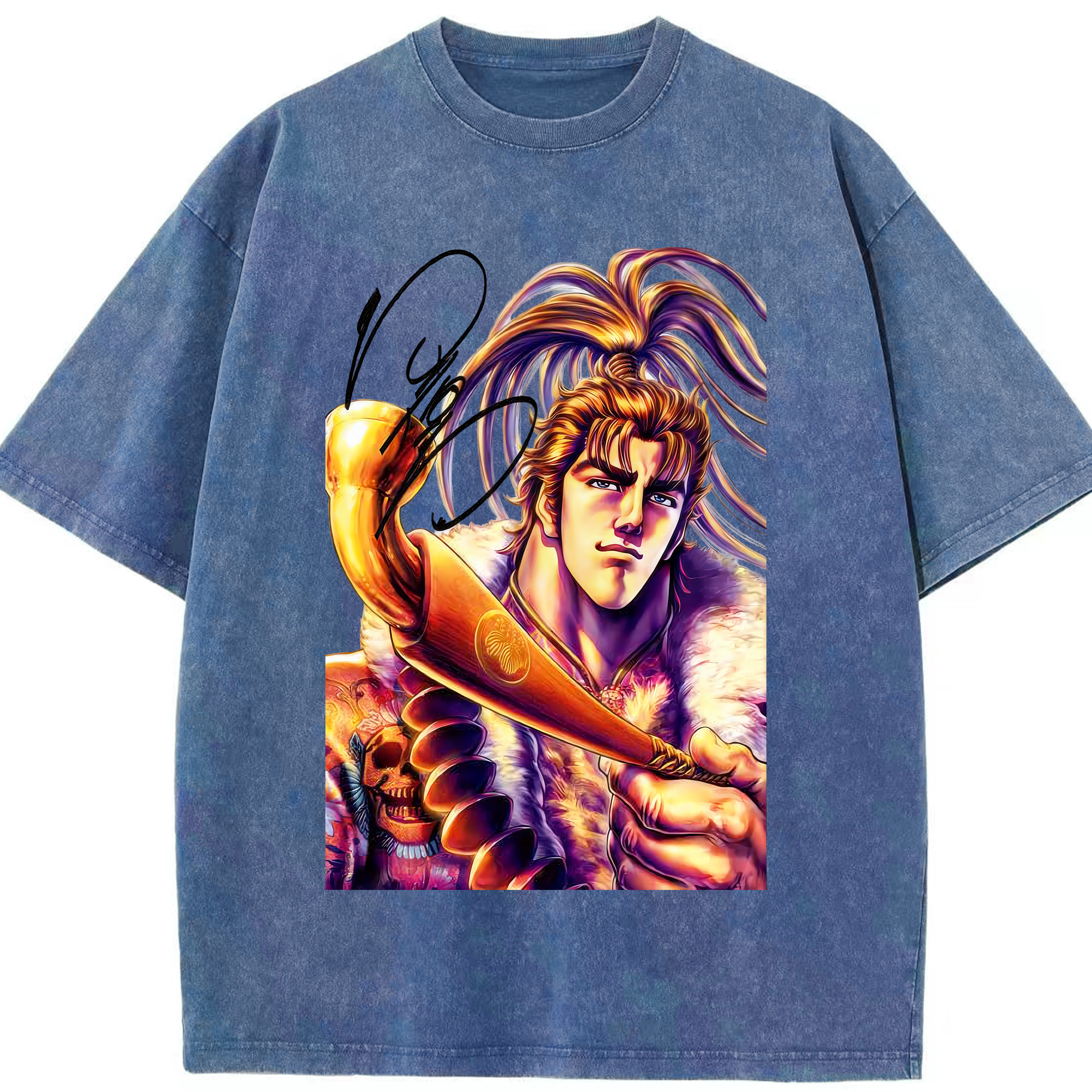 （画像用） 北斗の拳 Fist of the North Star 綿100% ヴィンテージ風 半袖Tシャツ（フロントプリント）