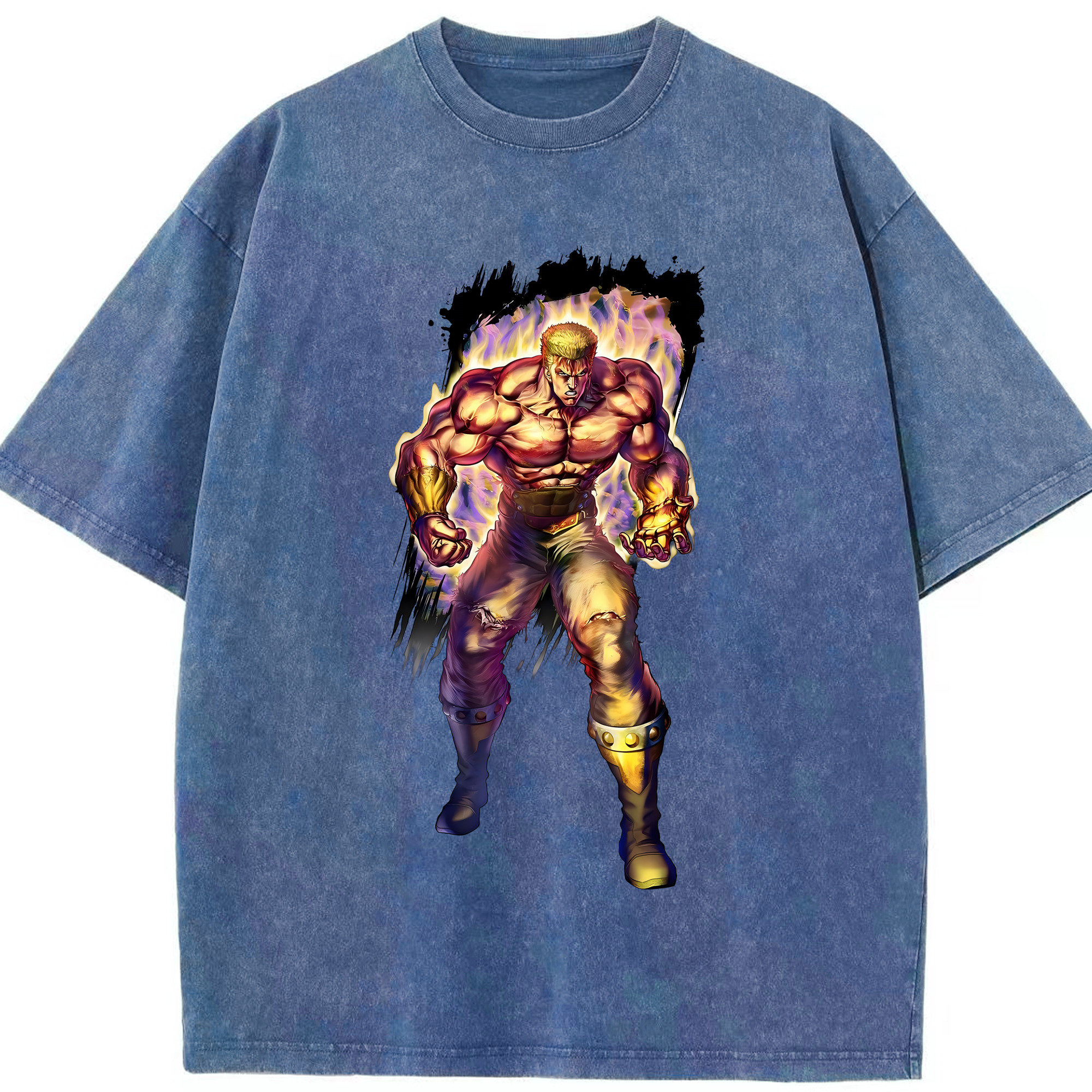 （画像用） 北斗の拳 Fist of the North Star 綿100% ヴィンテージ風 半袖Tシャツ（フロントプリント）