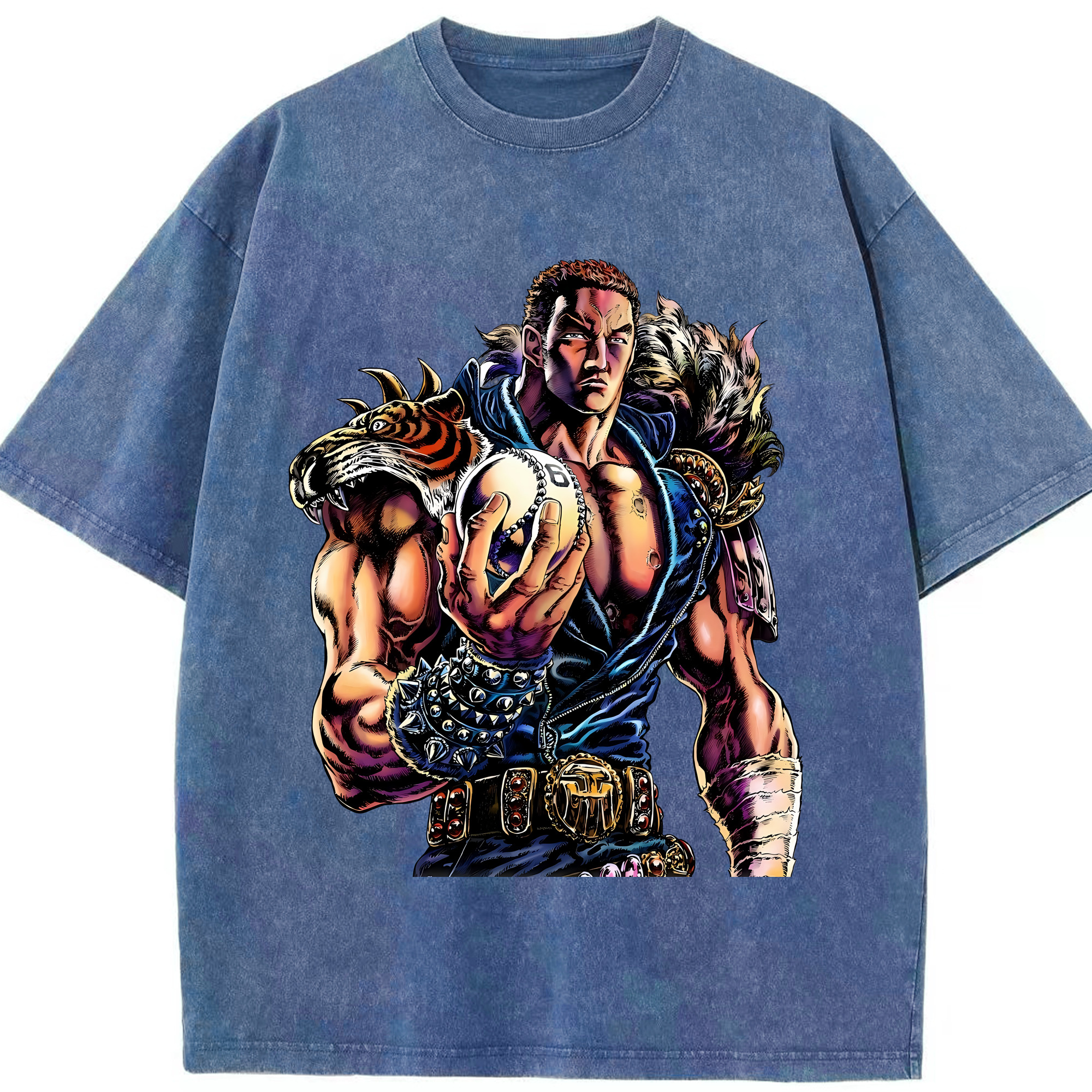 （画像用） 北斗の拳 Fist of the North Star 綿100% ヴィンテージ風 半袖Tシャツ（フロントプリント）