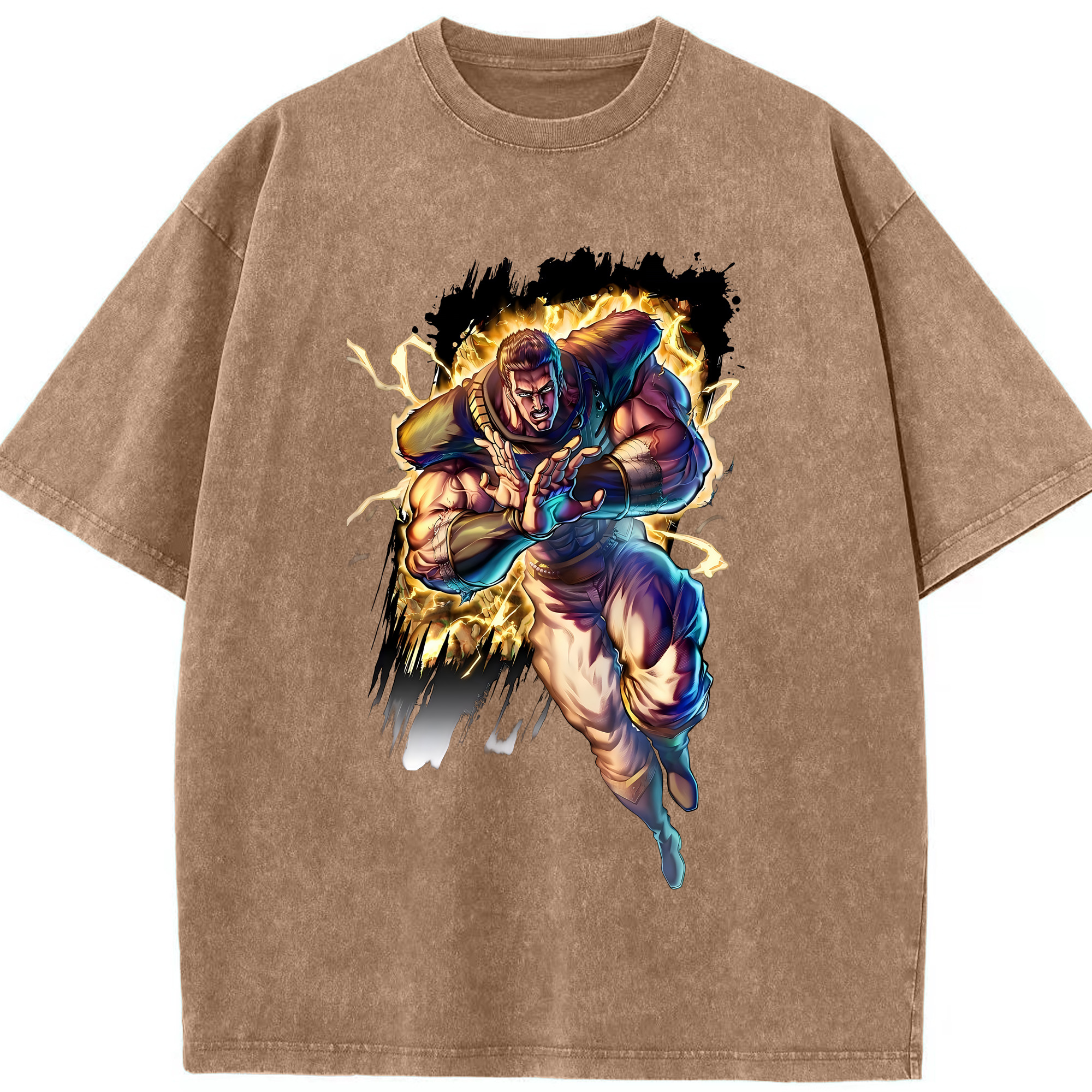 （画像用） 北斗の拳 Fist of the North Star 綿100% ヴィンテージ風 半袖Tシャツ（フロントプリント）