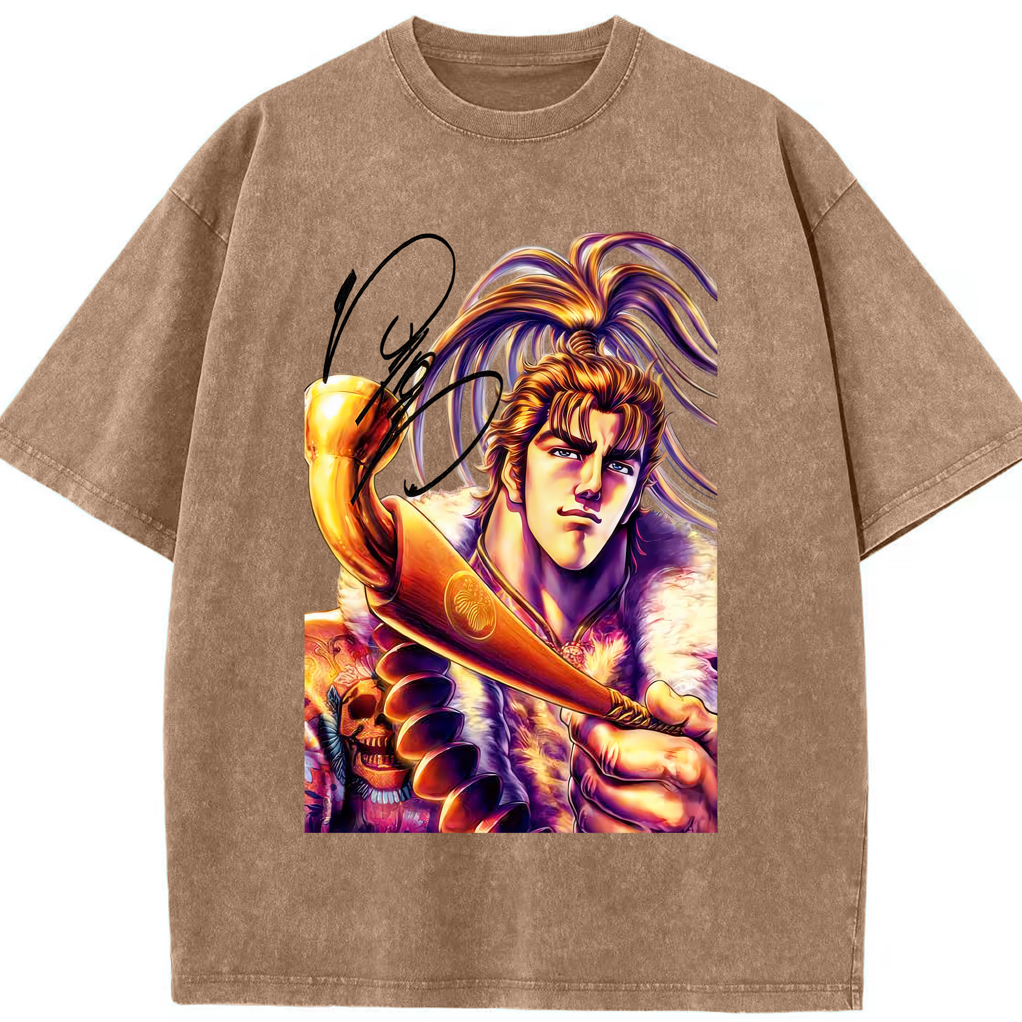 （画像用） 北斗の拳 Fist of the North Star 綿100% ヴィンテージ風 半袖Tシャツ（フロントプリント）