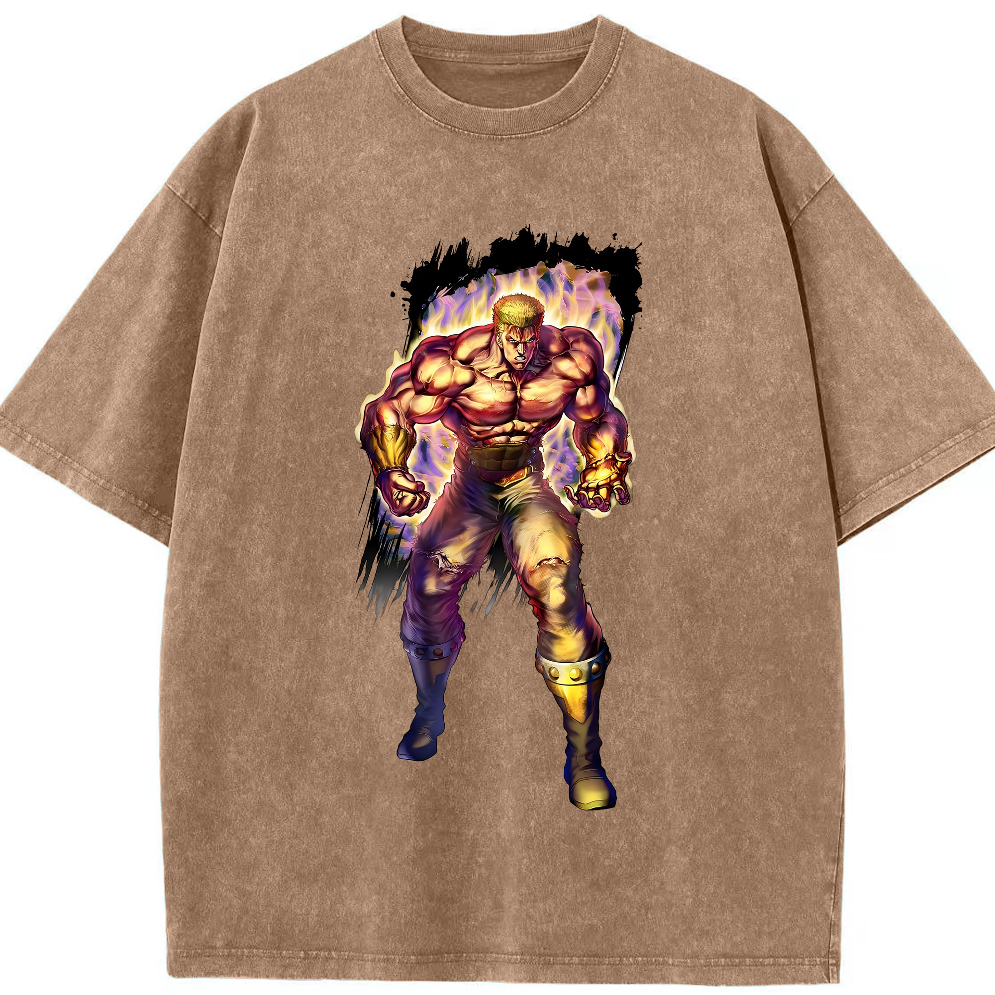 （画像用） 北斗の拳 Fist of the North Star 綿100% ヴィンテージ風 半袖Tシャツ（フロントプリント）