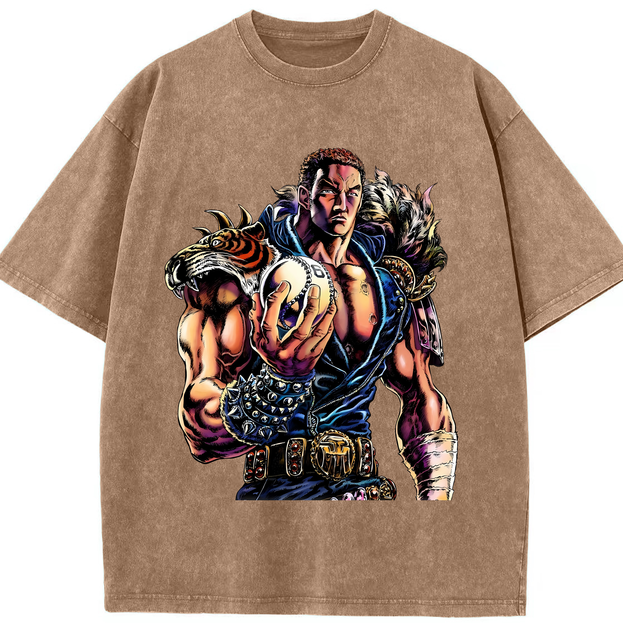 （画像用） 北斗の拳 Fist of the North Star 綿100% ヴィンテージ風 半袖Tシャツ（フロントプリント）