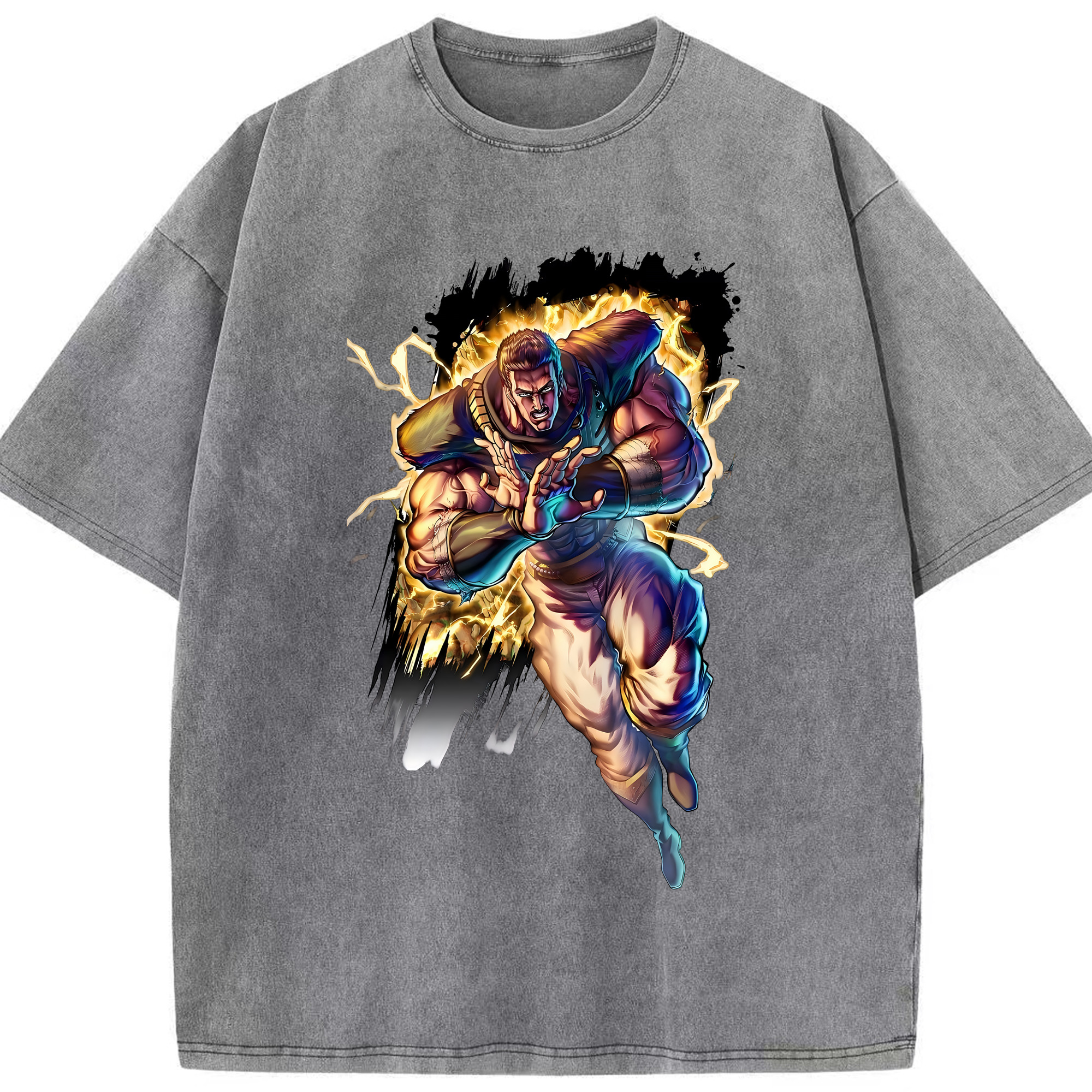 （画像用） 北斗の拳 Fist of the North Star 綿100% ヴィンテージ風 半袖Tシャツ（フロントプリント）