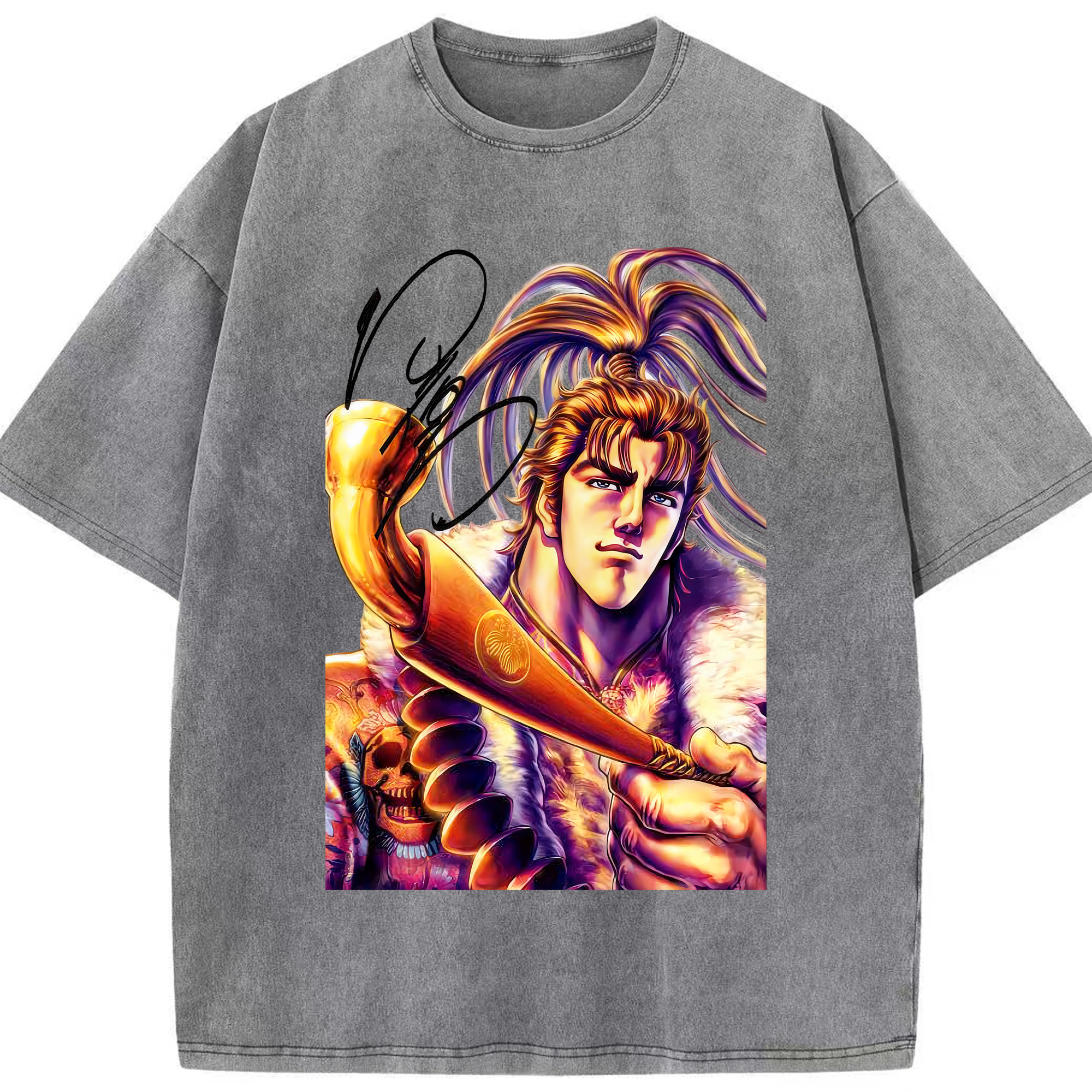 （画像用） 北斗の拳 Fist of the North Star 綿100% ヴィンテージ風 半袖Tシャツ（フロントプリント）