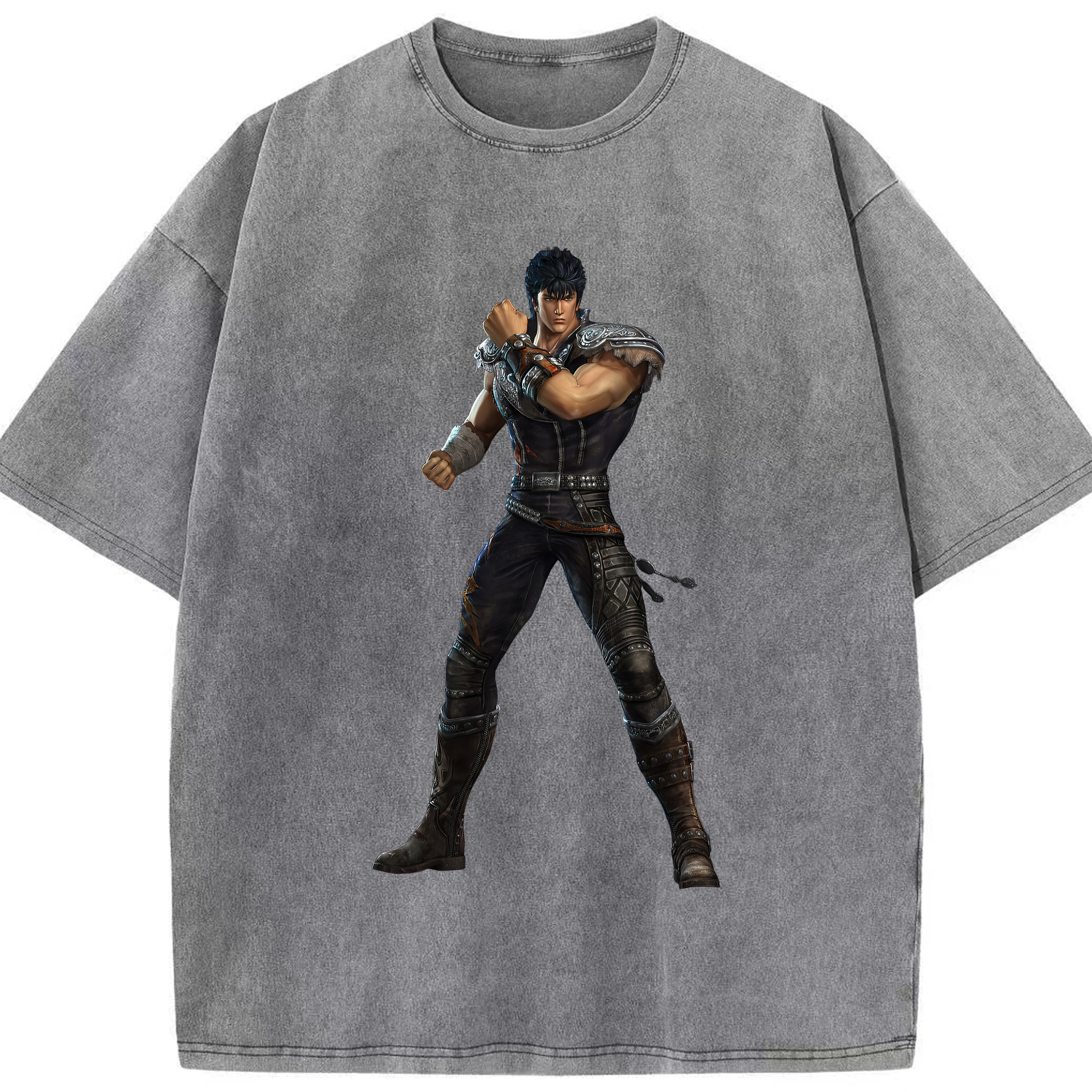（画像用） 北斗の拳 Fist of the North Star 綿100% ヴィンテージ風 半袖Tシャツ（フロントプリント）