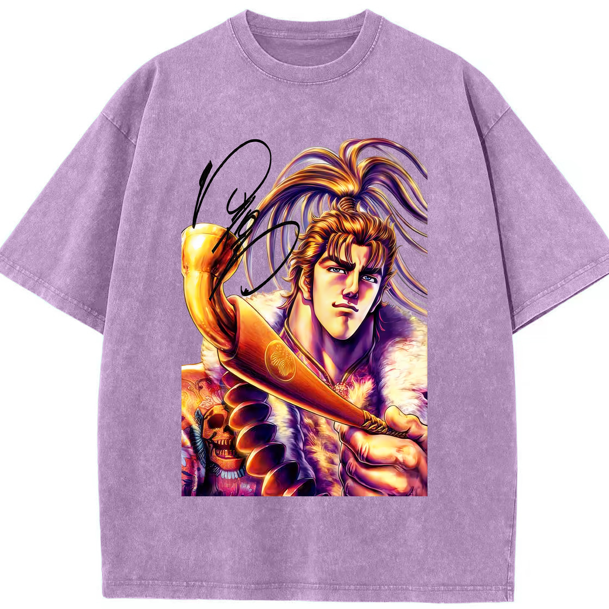 （画像用） 北斗の拳 Fist of the North Star 綿100% ヴィンテージ風 半袖Tシャツ（フロントプリント）