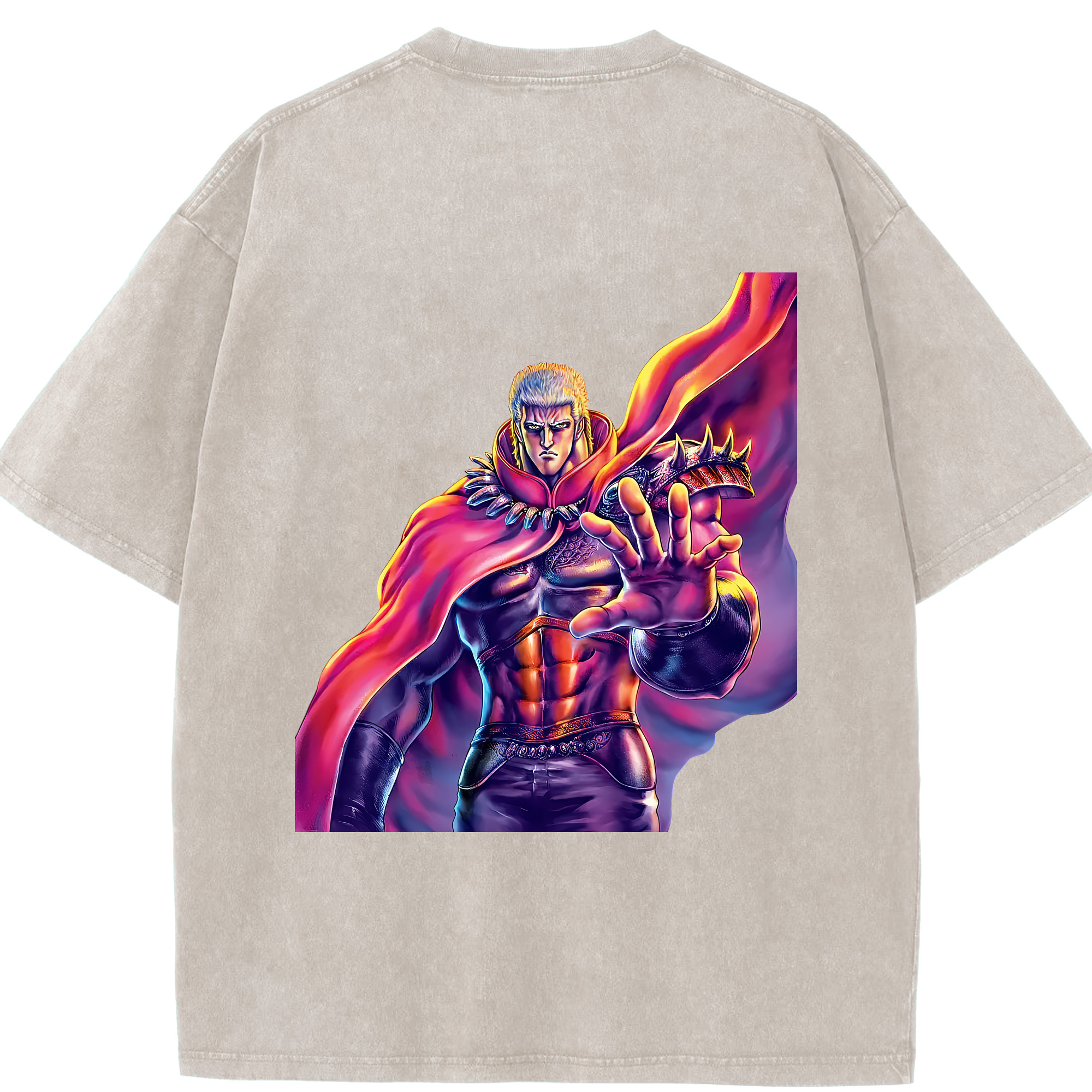 （画像用） 北斗の拳 Fist of the North Star 綿100% ヴィンテージ風 半袖Tシャツ（背面プリント）