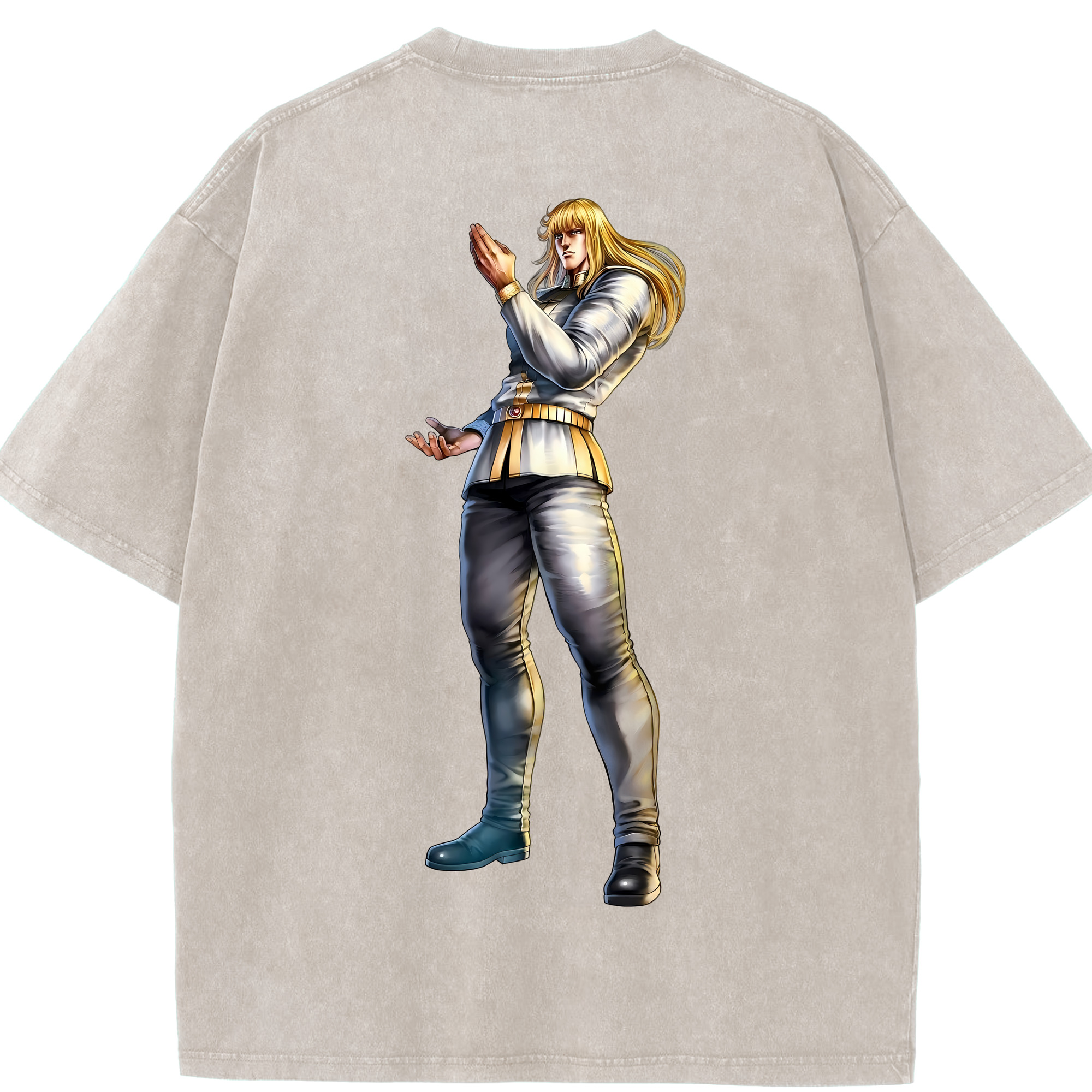 （画像用） 北斗の拳 Fist of the North Star 綿100% ヴィンテージ風 半袖Tシャツ（背面プリント）