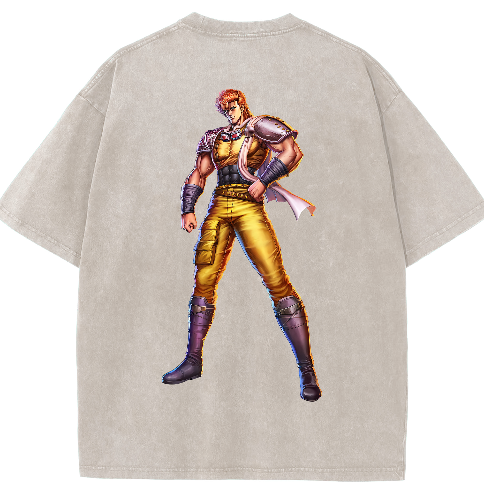 （画像用） 北斗の拳 Fist of the North Star 綿100% ヴィンテージ風 半袖Tシャツ（背面プリント）