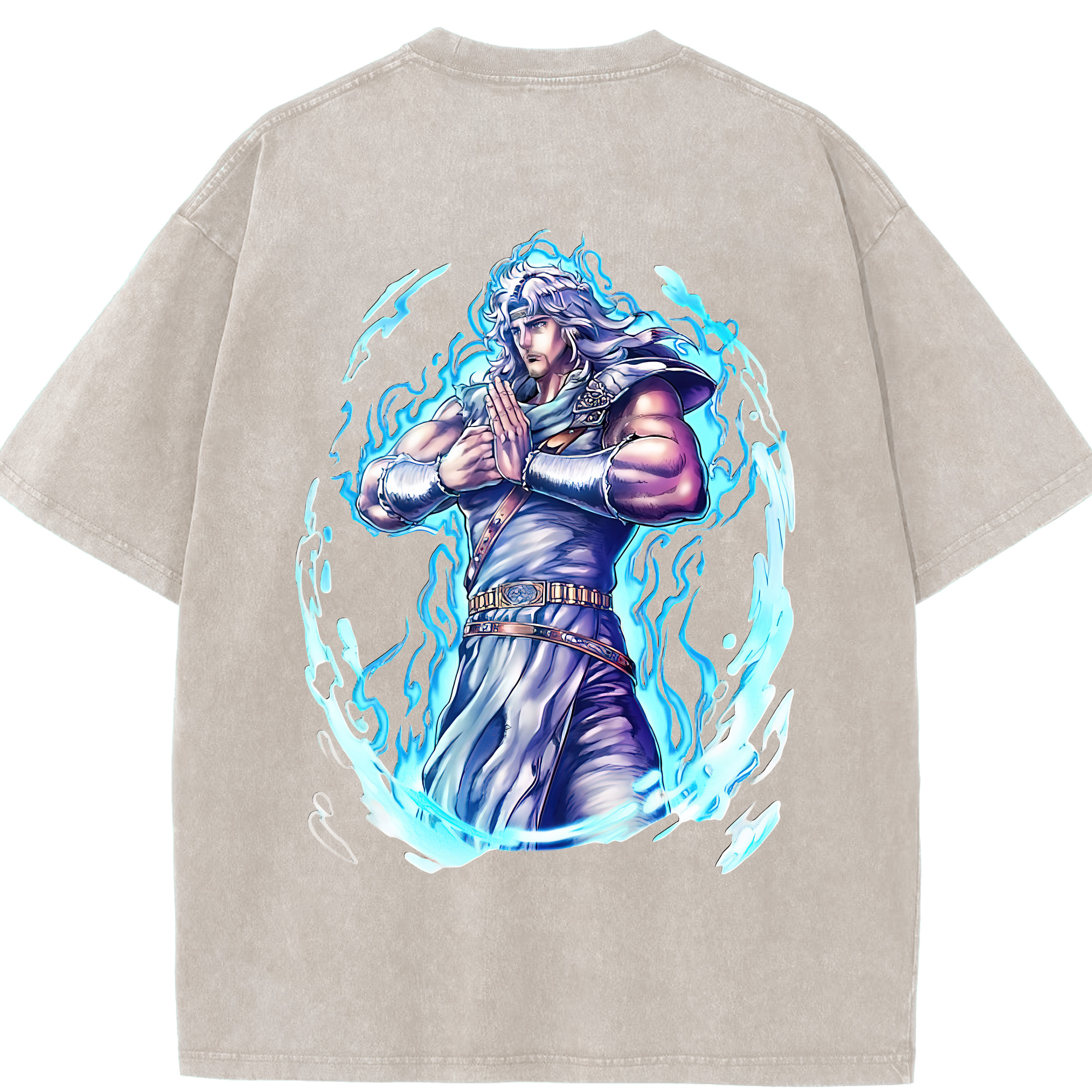 （画像用） 北斗の拳 Fist of the North Star 綿100% ヴィンテージ風 半袖Tシャツ（背面プリント）
