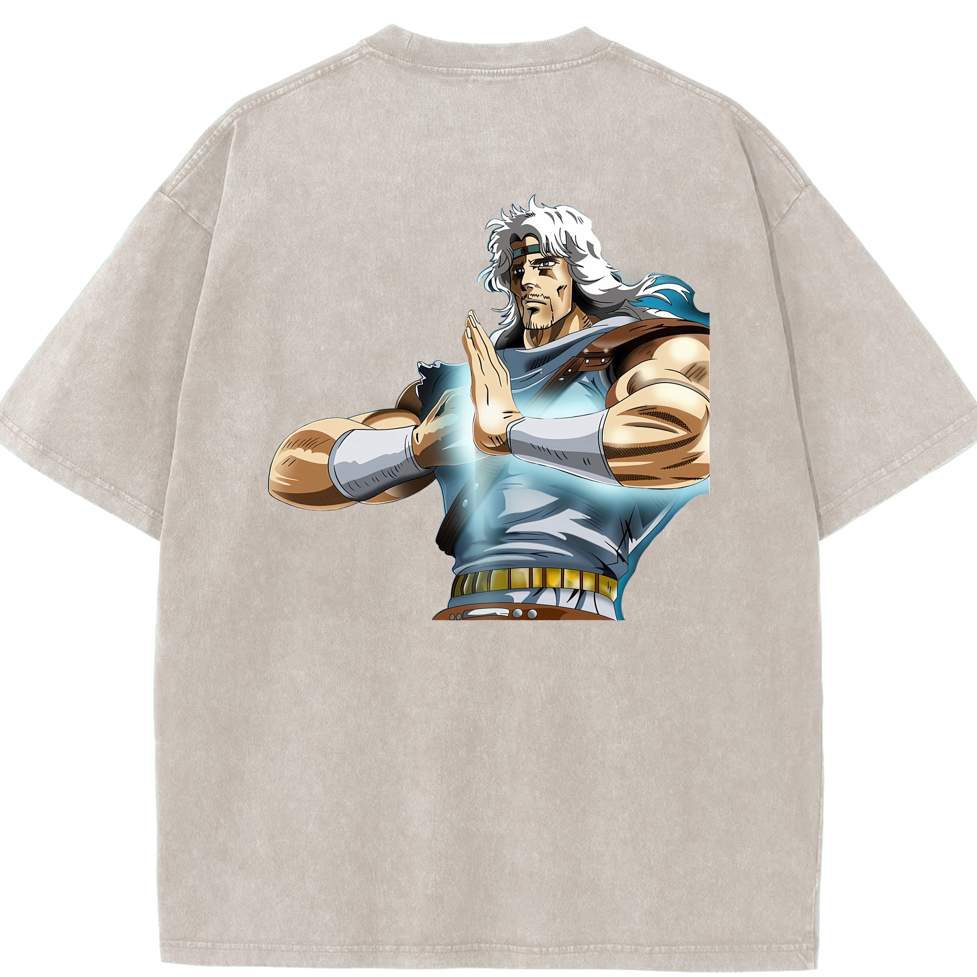 （画像用） 北斗の拳 Fist of the North Star 綿100% ヴィンテージ風 半袖Tシャツ（背面プリント）