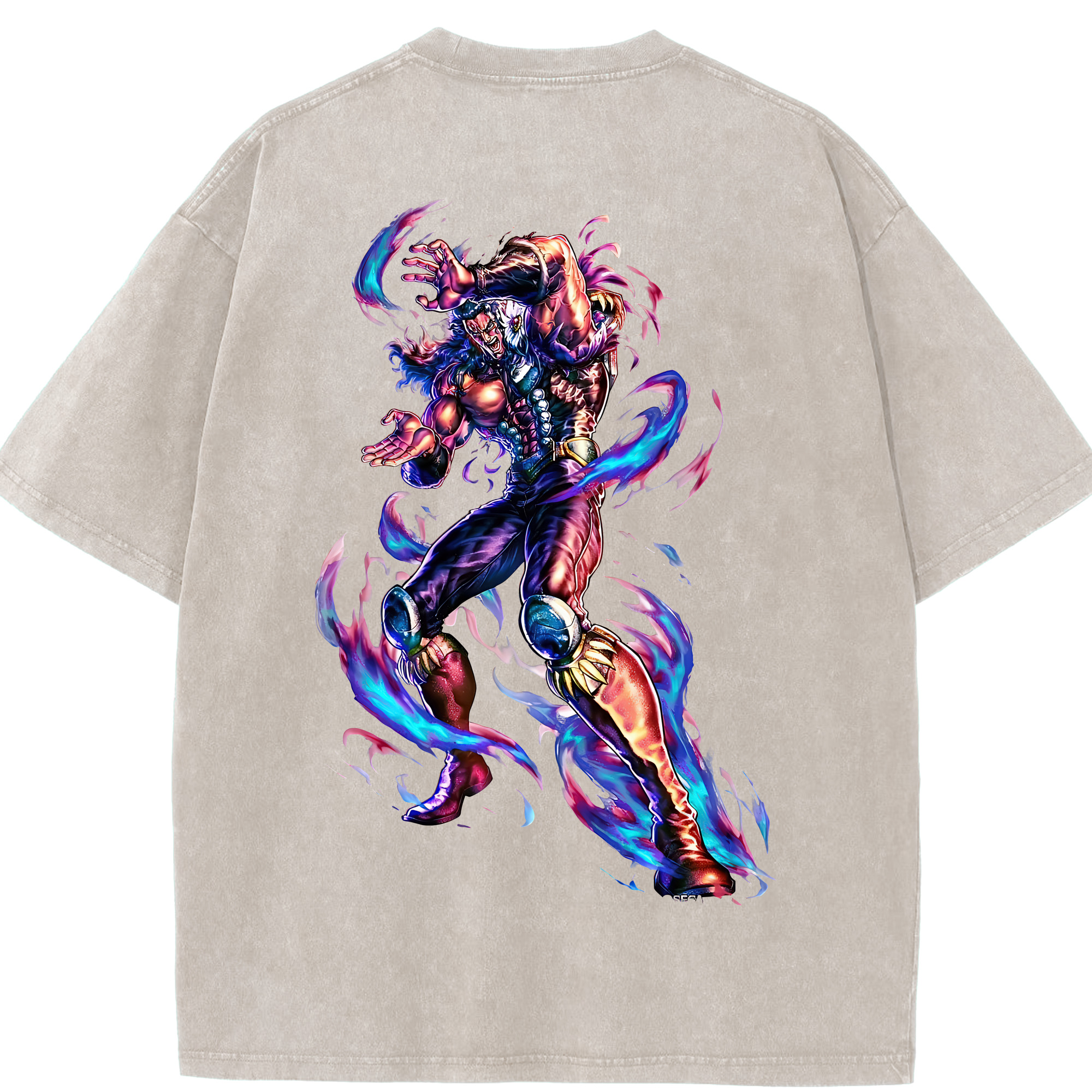 （画像用） 北斗の拳 Fist of the North Star 綿100% ヴィンテージ風 半袖Tシャツ（背面プリント）