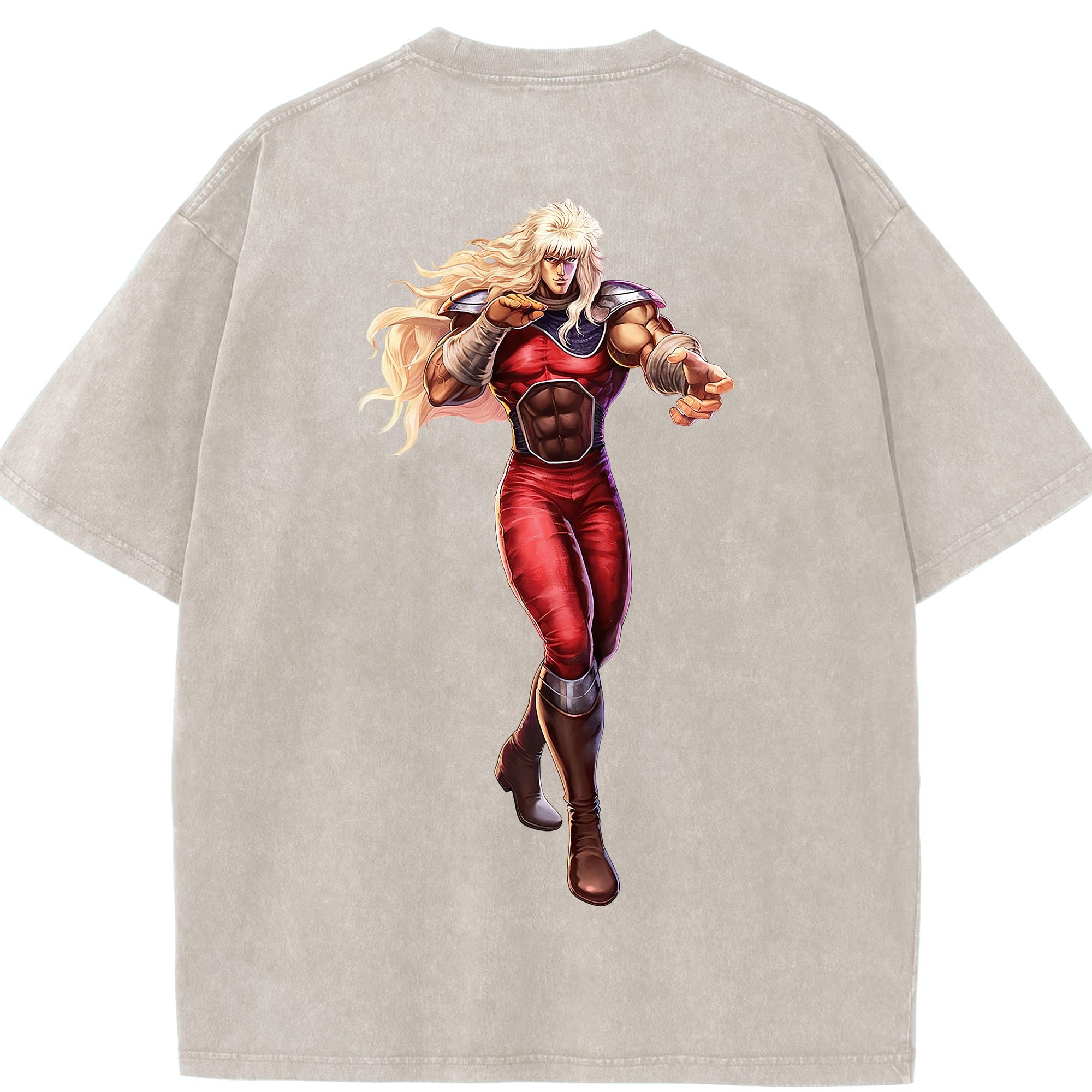 （画像用） 北斗の拳 Fist of the North Star 綿100% ヴィンテージ風 半袖Tシャツ（背面プリント）