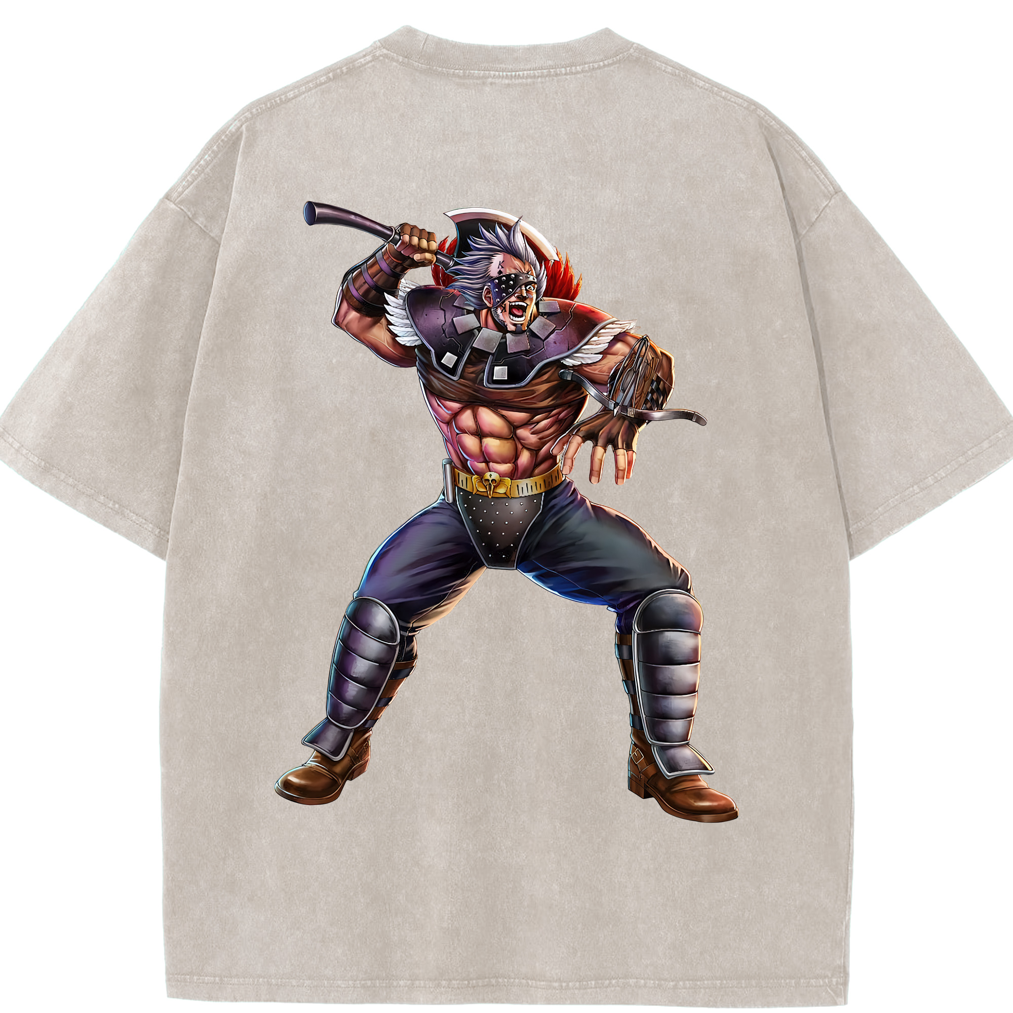 （画像用） 北斗の拳 Fist of the North Star 綿100% ヴィンテージ風 半袖Tシャツ（背面プリント）