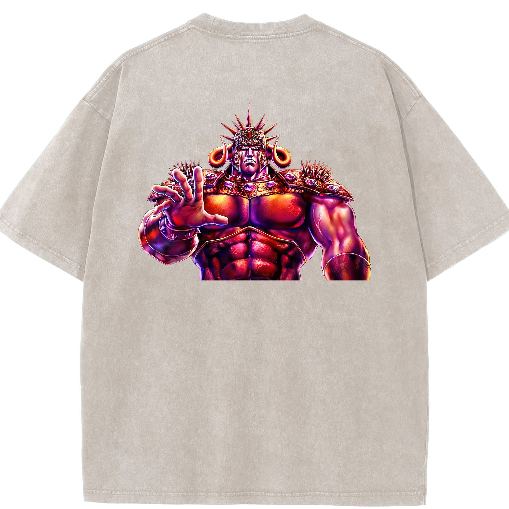 （画像用） 北斗の拳 Fist of the North Star 綿100% ヴィンテージ風 半袖Tシャツ（背面プリント）