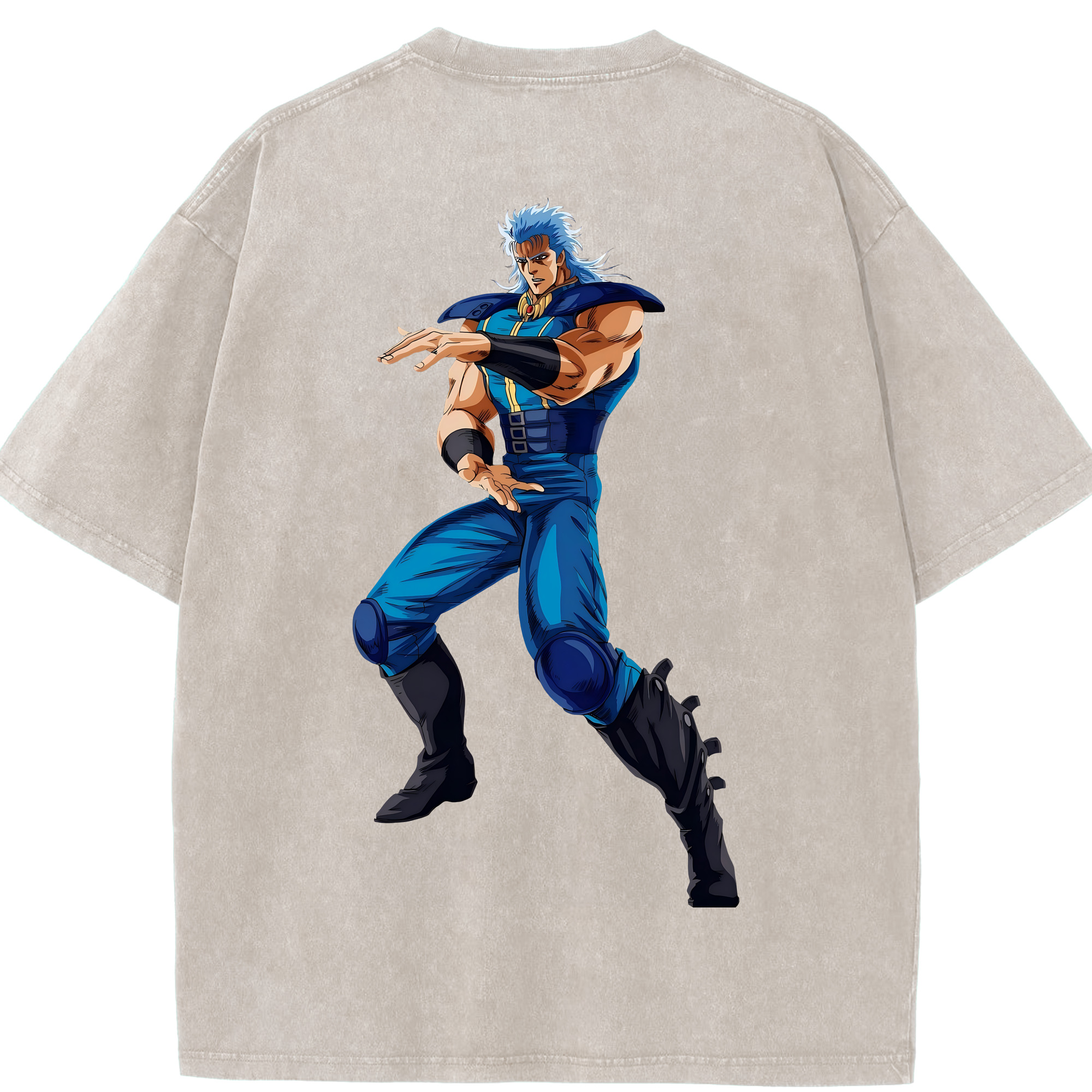 （画像用） 北斗の拳 Fist of the North Star 綿100% ヴィンテージ風 半袖Tシャツ（背面プリント）