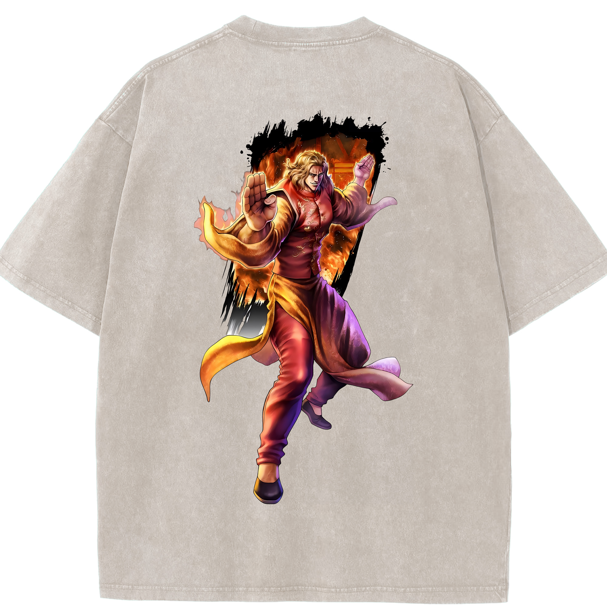 （画像用） 北斗の拳 Fist of the North Star 綿100% ヴィンテージ風 半袖Tシャツ（背面プリント）