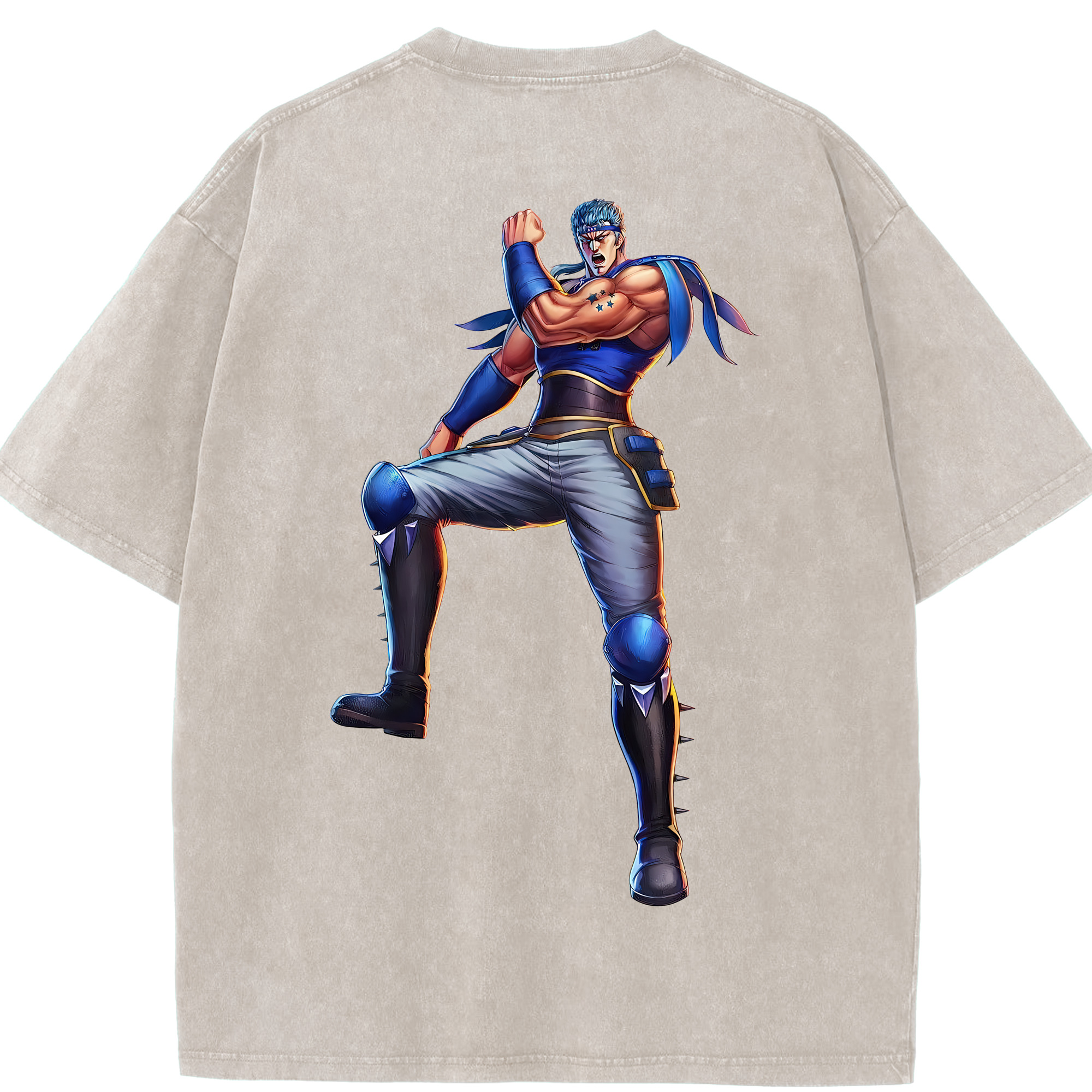 （画像用） 北斗の拳 Fist of the North Star 綿100% ヴィンテージ風 半袖Tシャツ（背面プリント）