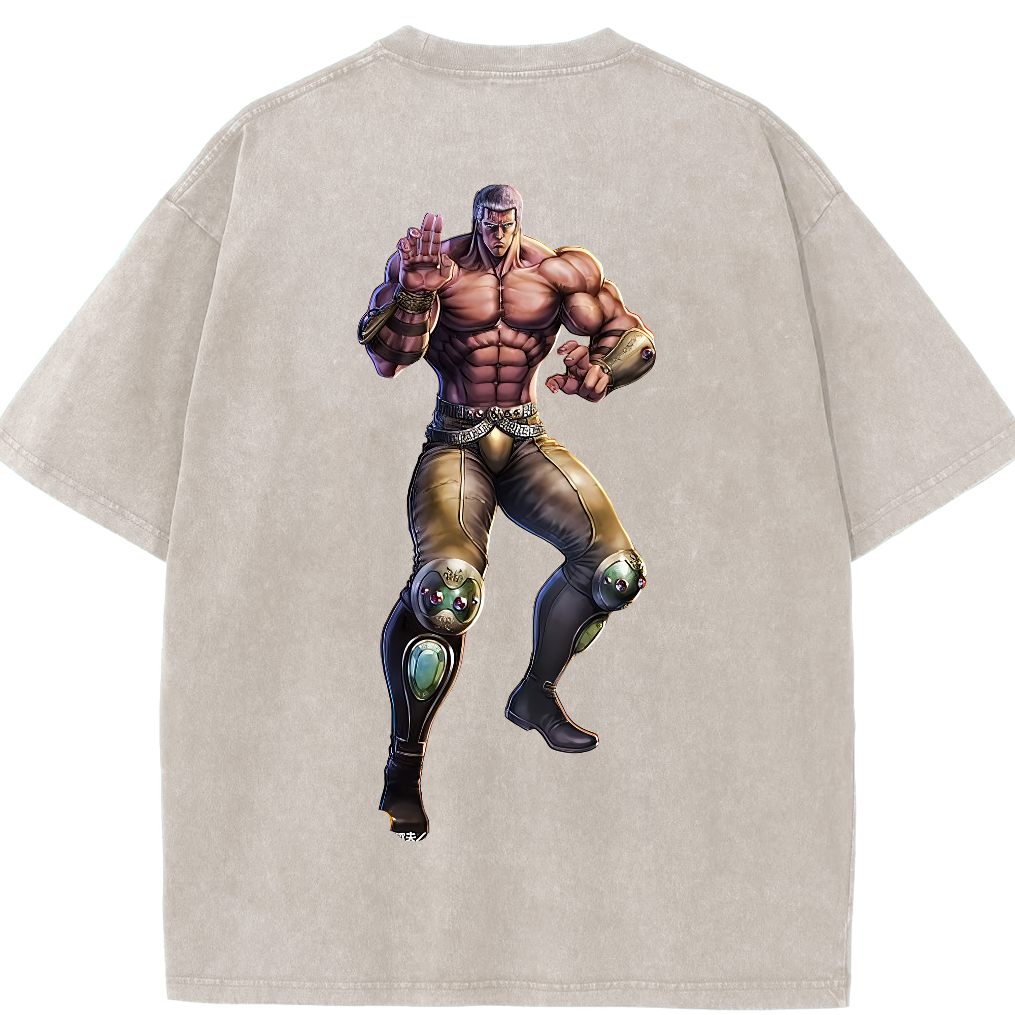（画像用） 北斗の拳 Fist of the North Star 綿100% ヴィンテージ風 半袖Tシャツ（背面プリント）