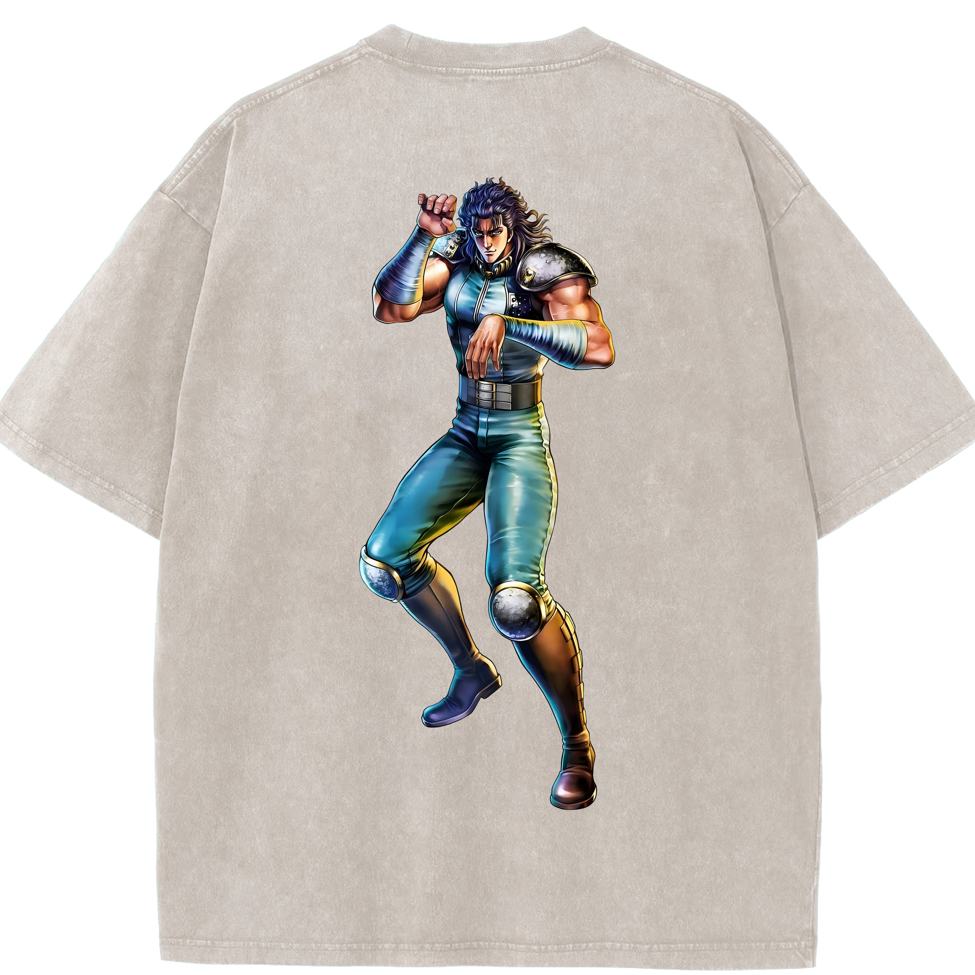 （画像用） 北斗の拳 Fist of the North Star 綿100% ヴィンテージ風 半袖Tシャツ（背面プリント）