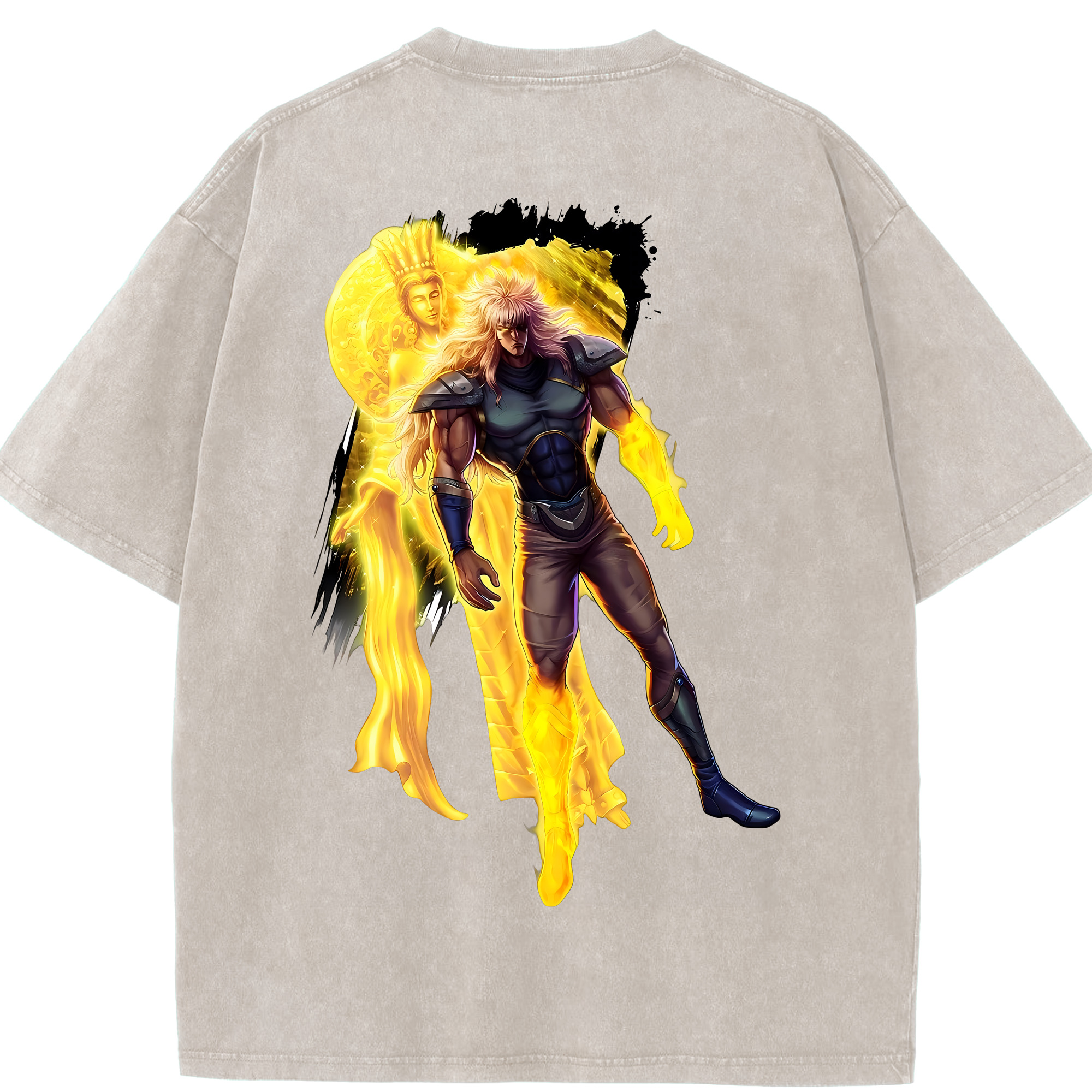 （画像用） 北斗の拳 Fist of the North Star 綿100% ヴィンテージ風 半袖Tシャツ（背面プリント）