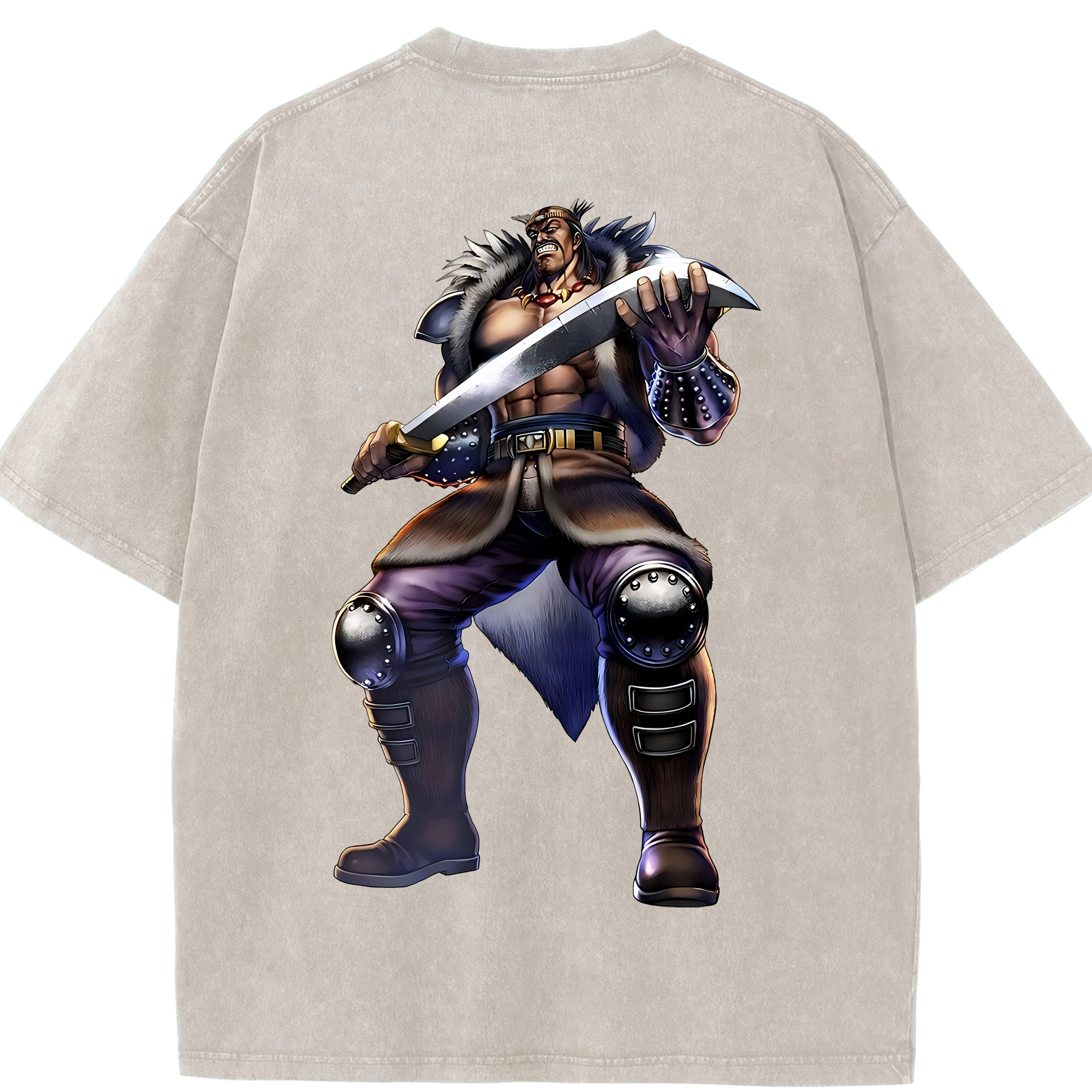 （画像用） 北斗の拳 Fist of the North Star 綿100% ヴィンテージ風 半袖Tシャツ（背面プリント）