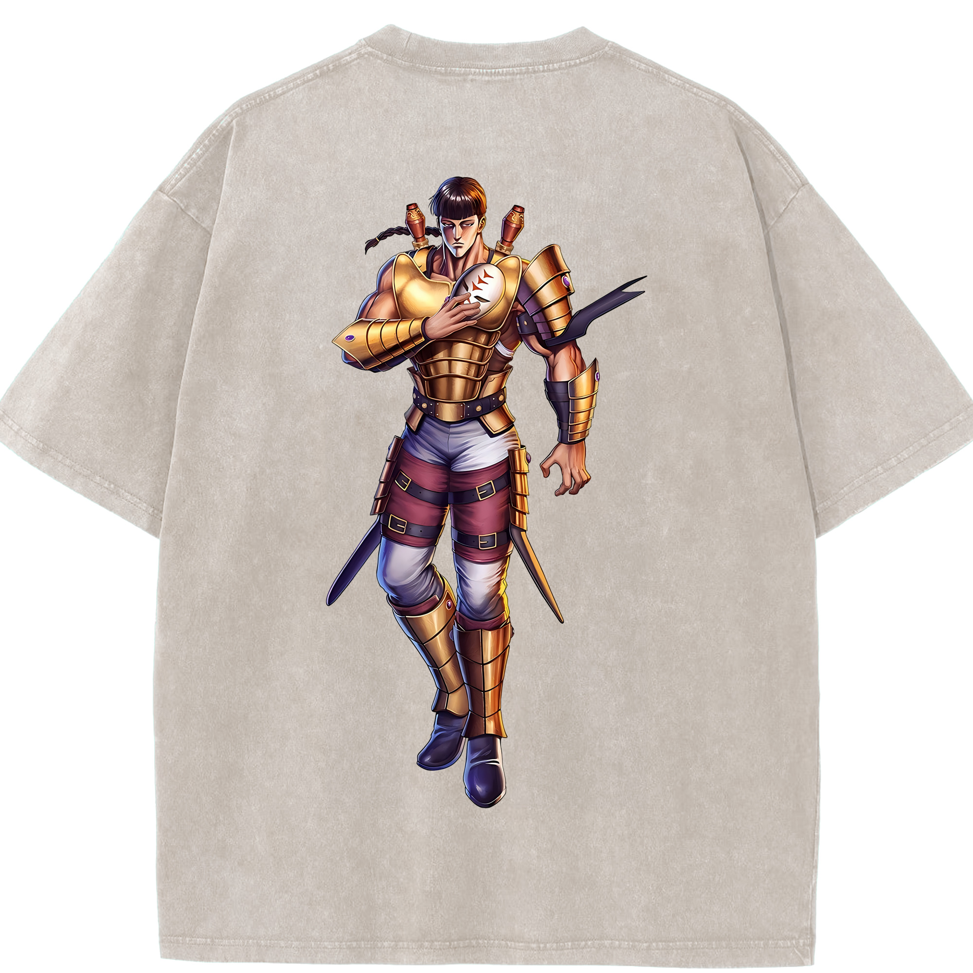 （画像用） 北斗の拳 Fist of the North Star 綿100% ヴィンテージ風 半袖Tシャツ（背面プリント）