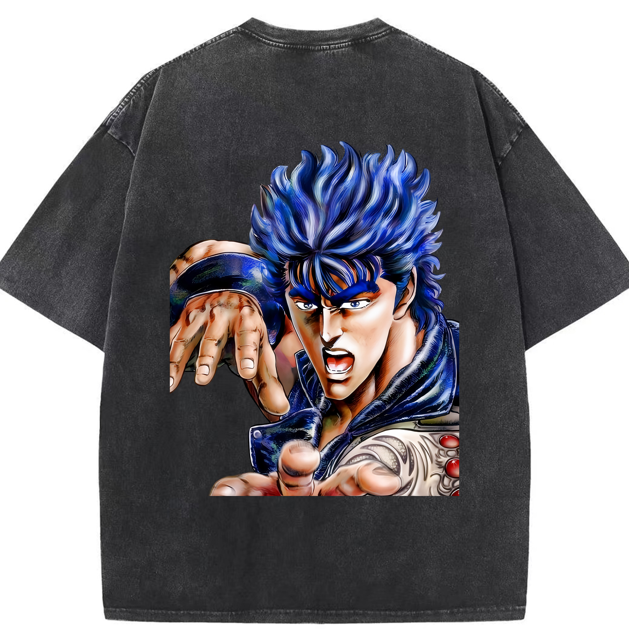 （画像用） 北斗の拳 Fist of the North Star 綿100% ヴィンテージ風 半袖Tシャツ（背面プリント）