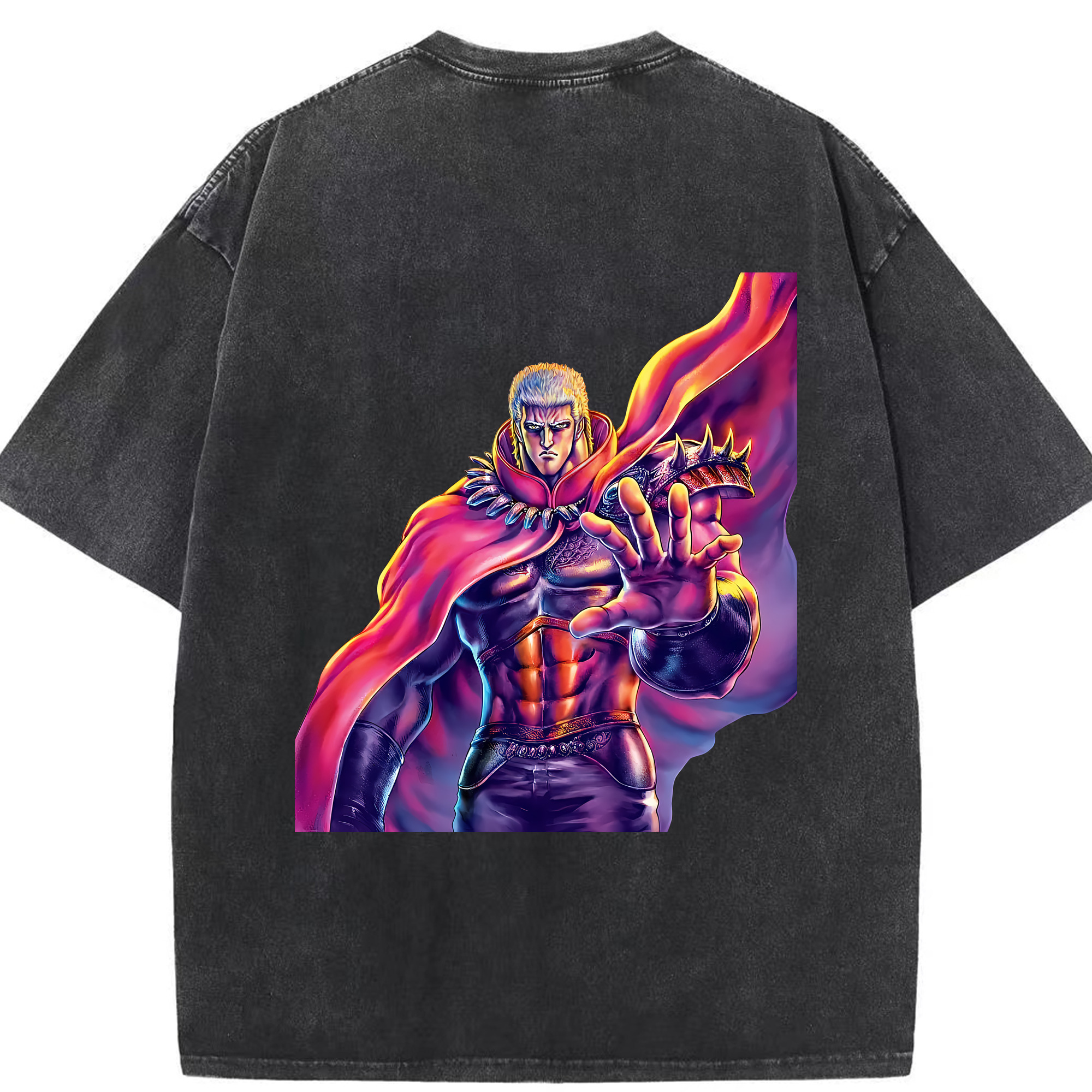 （画像用） 北斗の拳 Fist of the North Star 綿100% ヴィンテージ風 半袖Tシャツ（背面プリント）