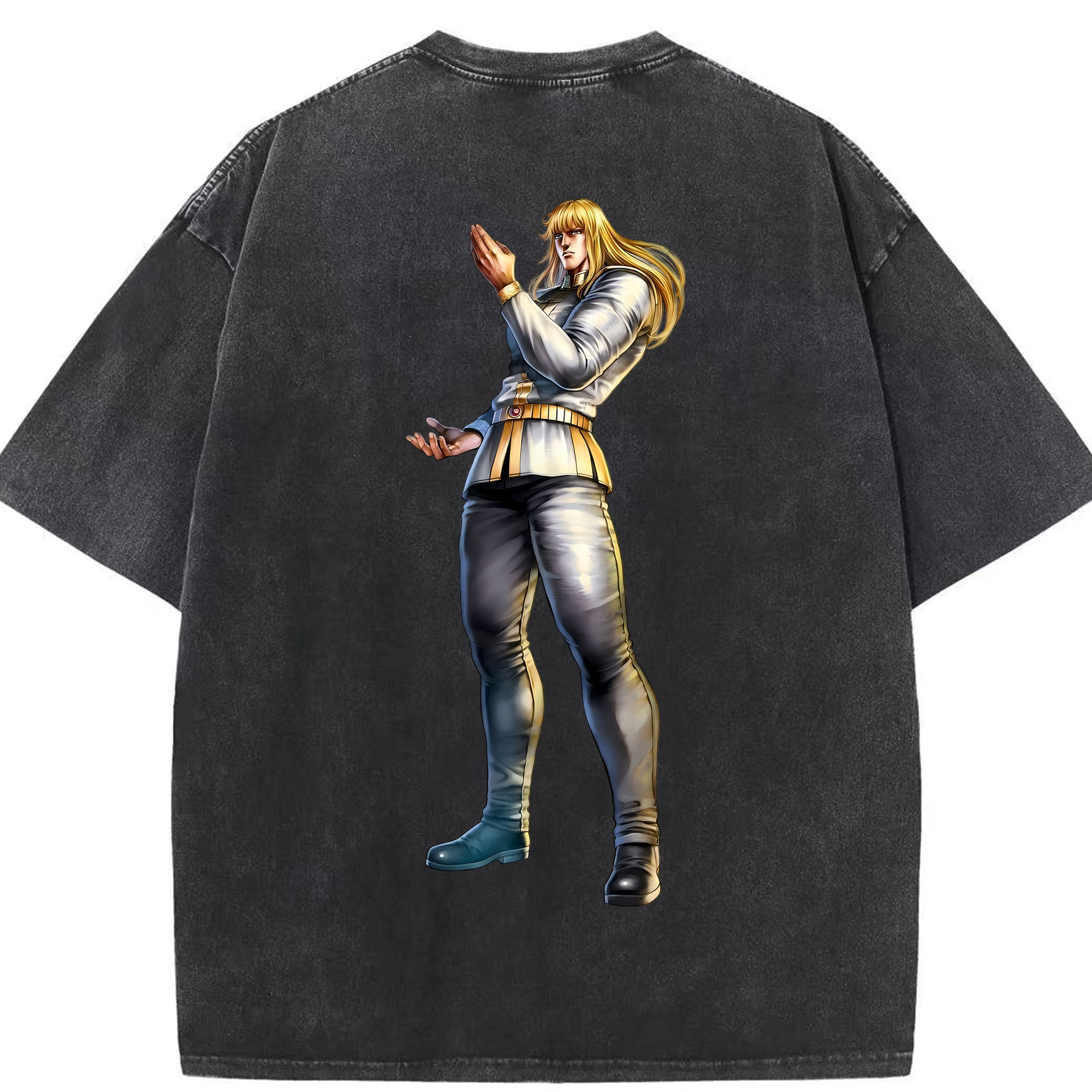 （画像用） 北斗の拳 Fist of the North Star 綿100% ヴィンテージ風 半袖Tシャツ（背面プリント）