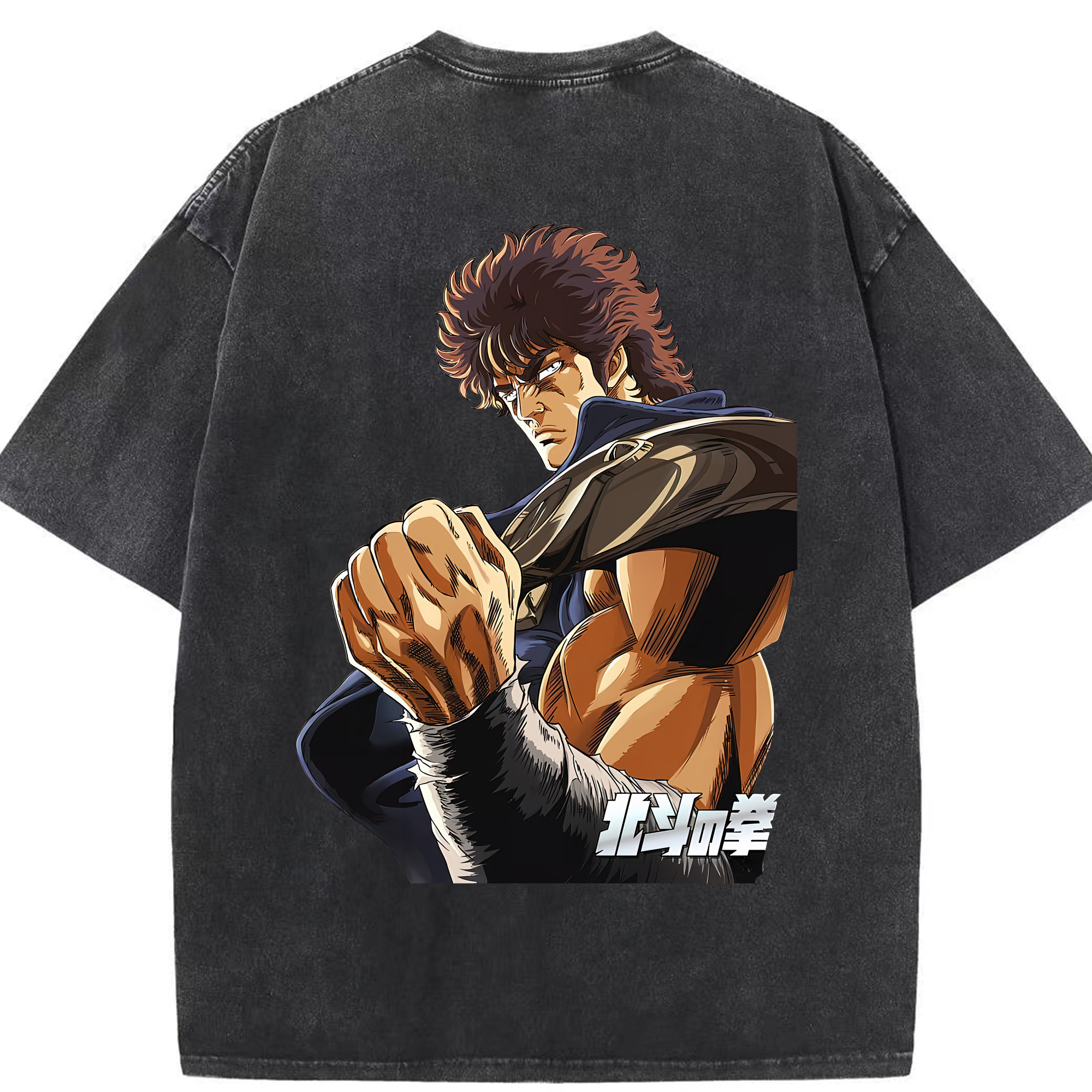 （画像用） 北斗の拳 Fist of the North Star 綿100% ヴィンテージ風 半袖Tシャツ（背面プリント）
