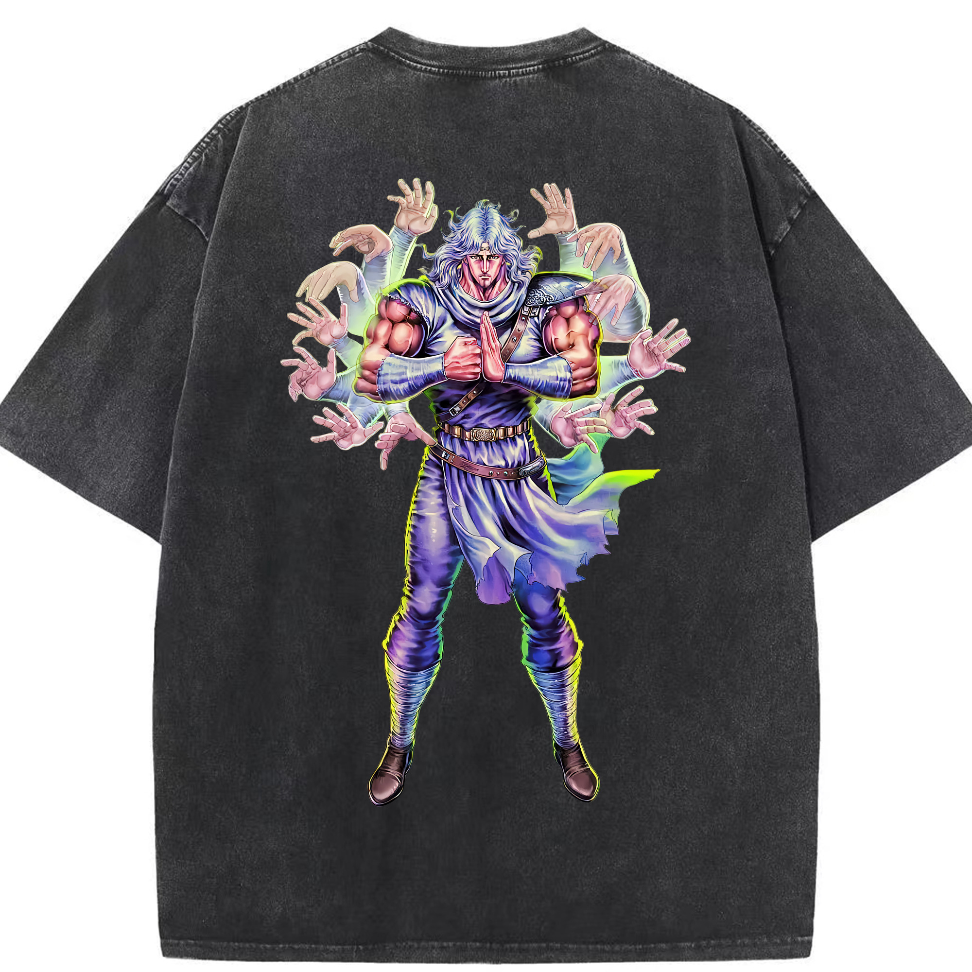（画像用） 北斗の拳 Fist of the North Star 綿100% ヴィンテージ風 半袖Tシャツ（背面プリント）