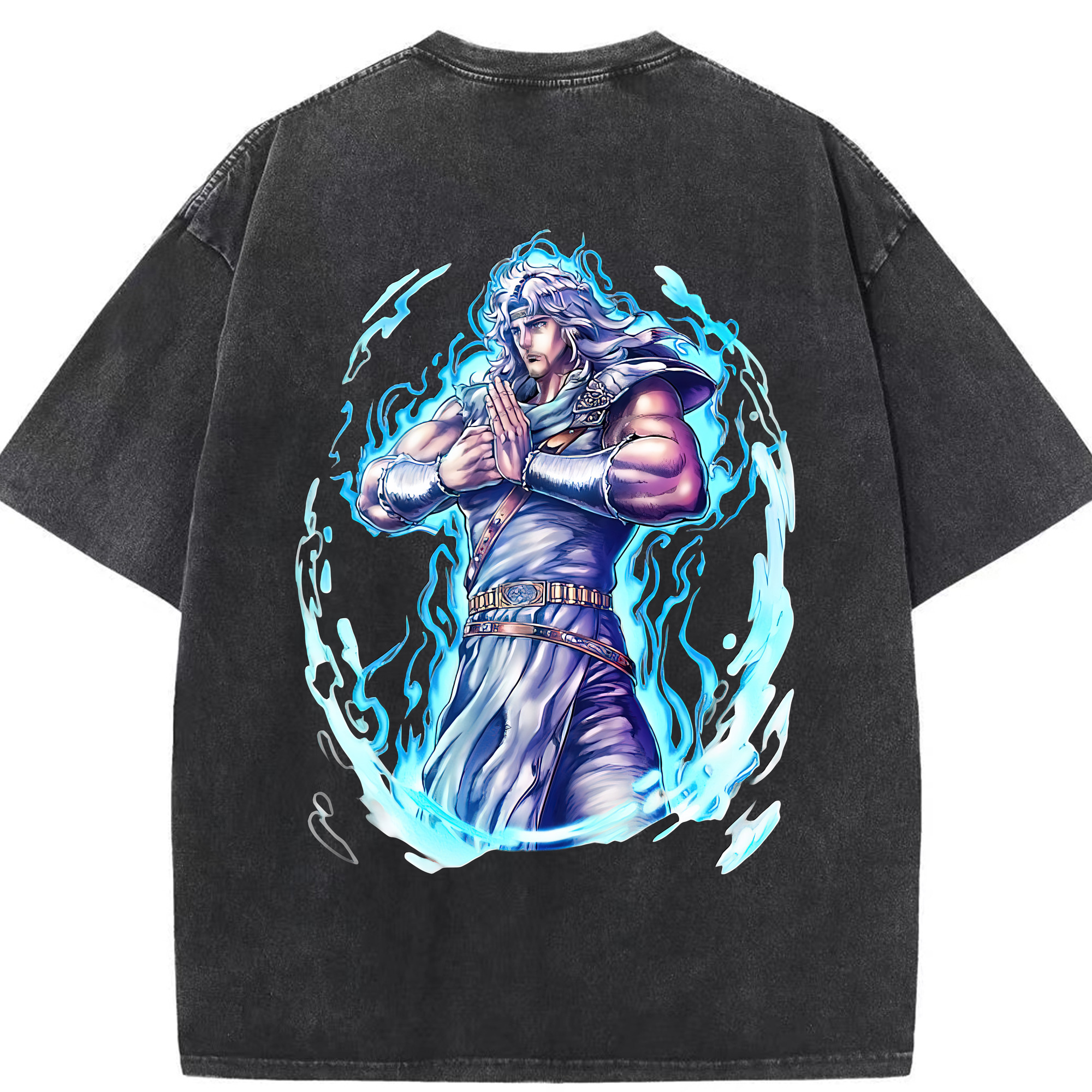 （画像用） 北斗の拳 Fist of the North Star 綿100% ヴィンテージ風 半袖Tシャツ（背面プリント）