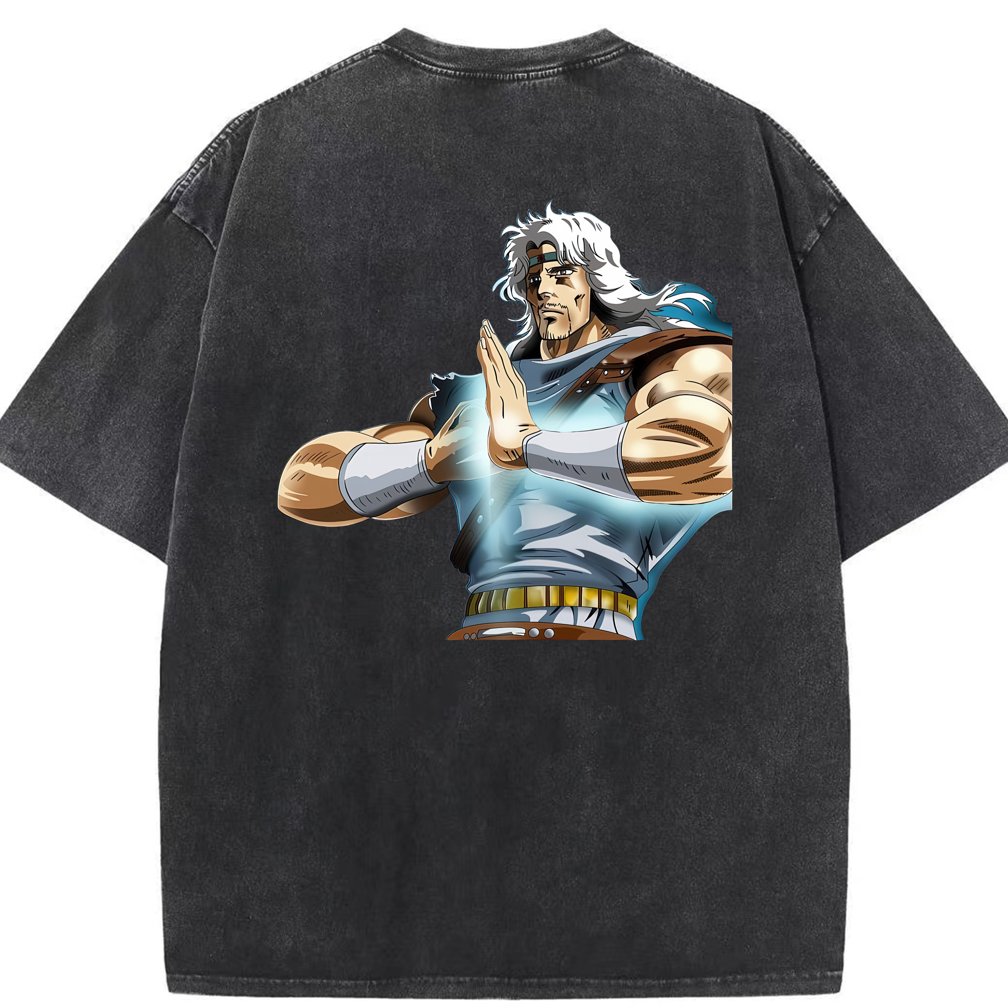 （画像用） 北斗の拳 Fist of the North Star 綿100% ヴィンテージ風 半袖Tシャツ（背面プリント）