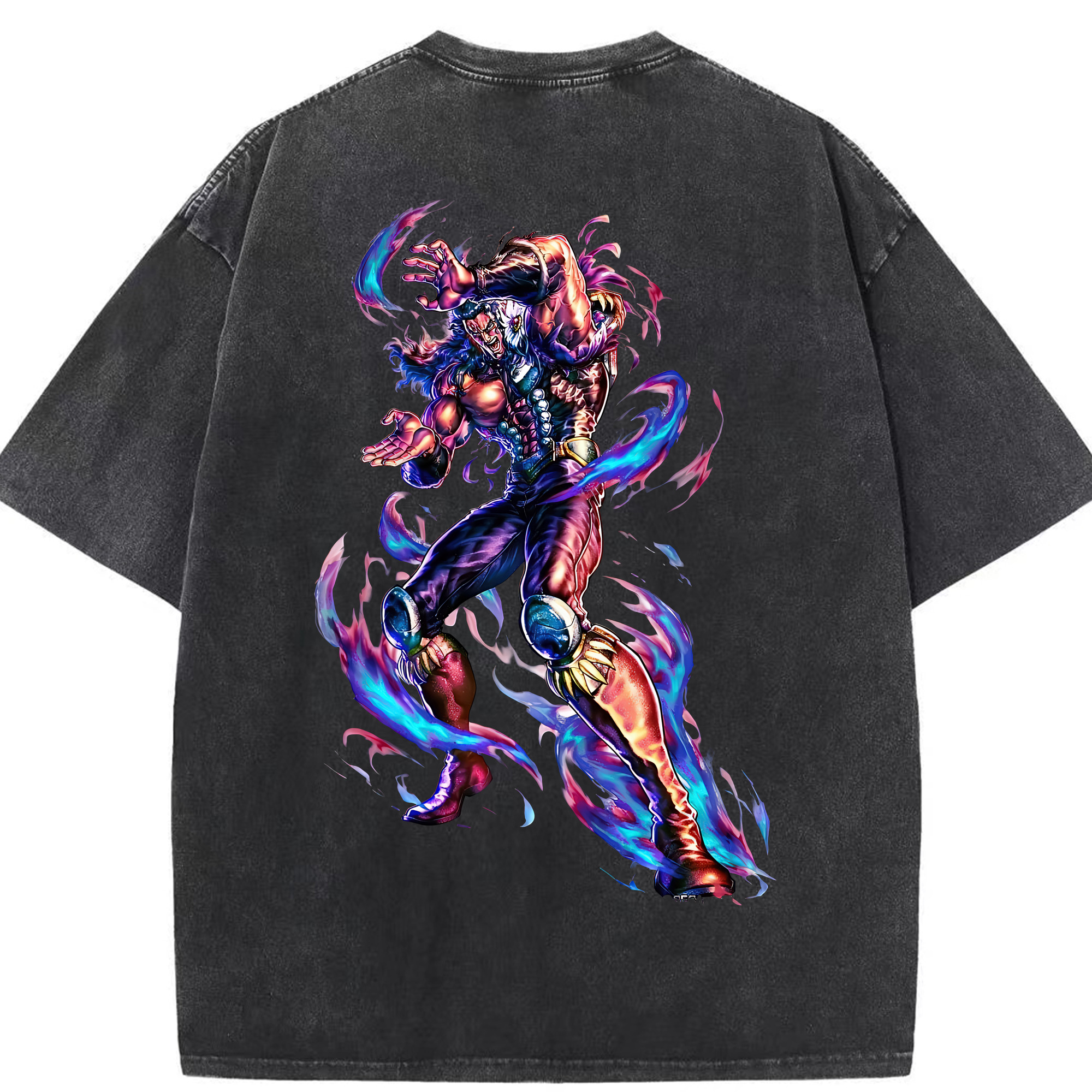 （画像用） 北斗の拳 Fist of the North Star 綿100% ヴィンテージ風 半袖Tシャツ（背面プリント）