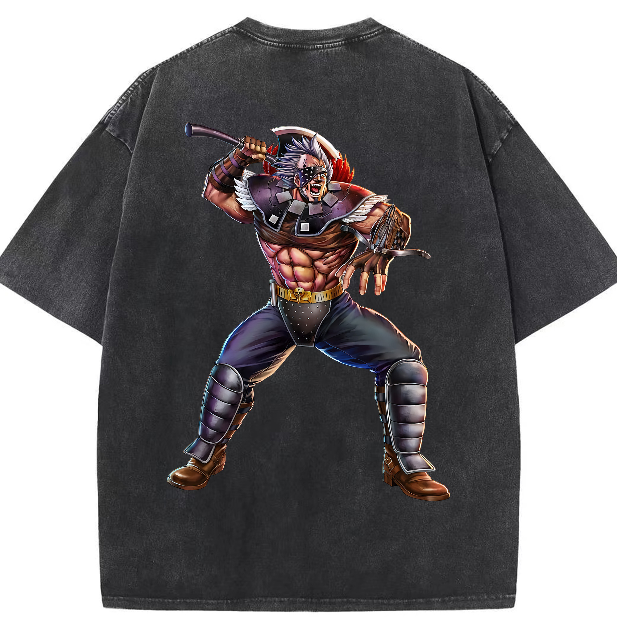 （画像用） 北斗の拳 Fist of the North Star 綿100% ヴィンテージ風 半袖Tシャツ（背面プリント）
