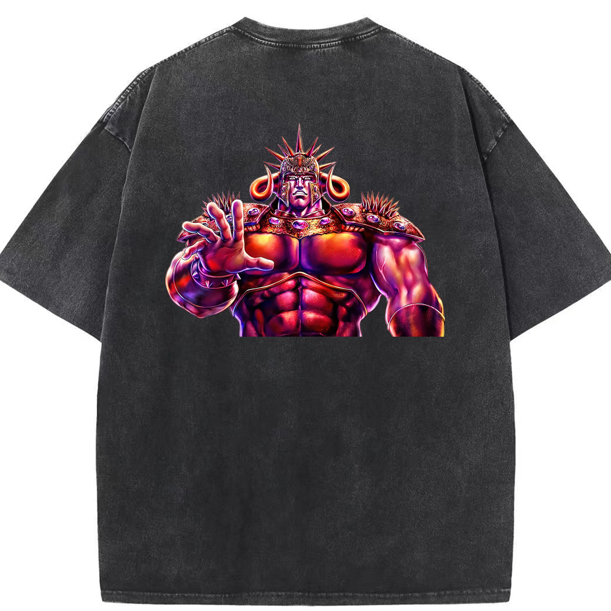 （画像用） 北斗の拳 Fist of the North Star 綿100% ヴィンテージ風 半袖Tシャツ（背面プリント）
