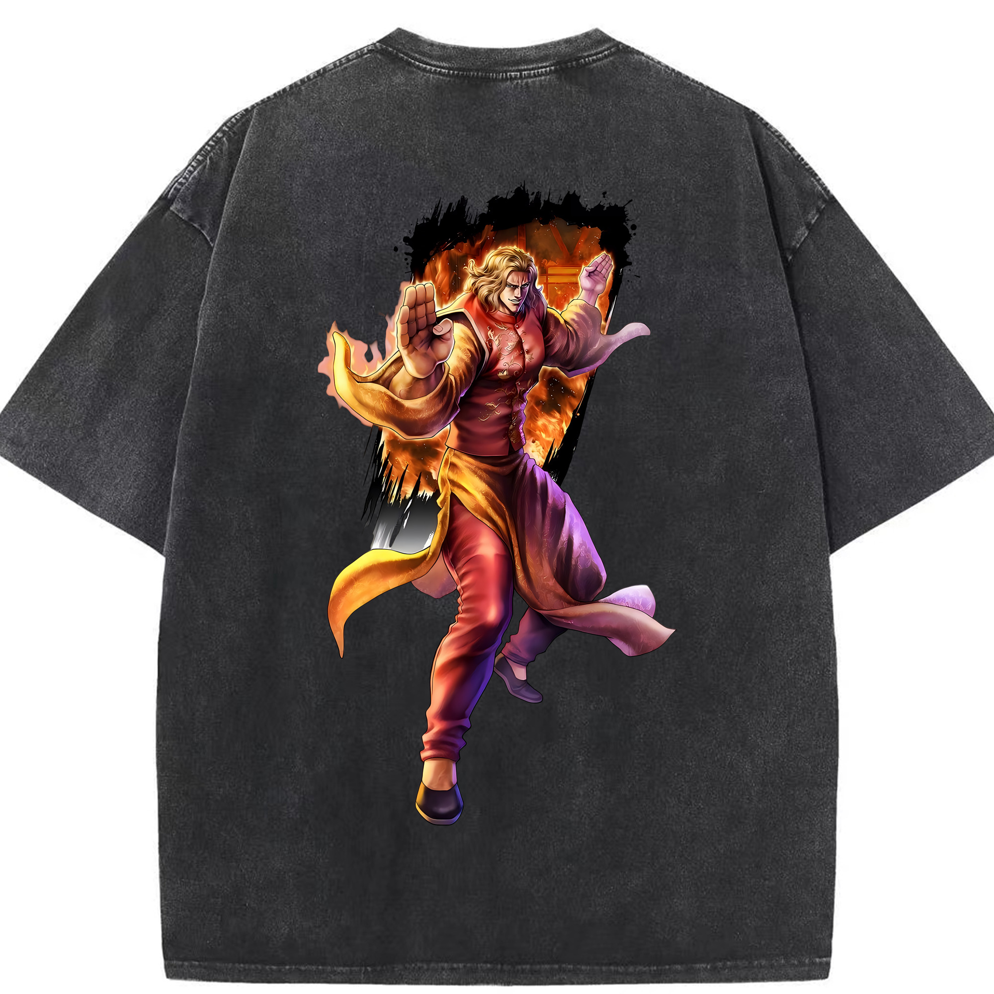 （画像用） 北斗の拳 Fist of the North Star 綿100% ヴィンテージ風 半袖Tシャツ（背面プリント）