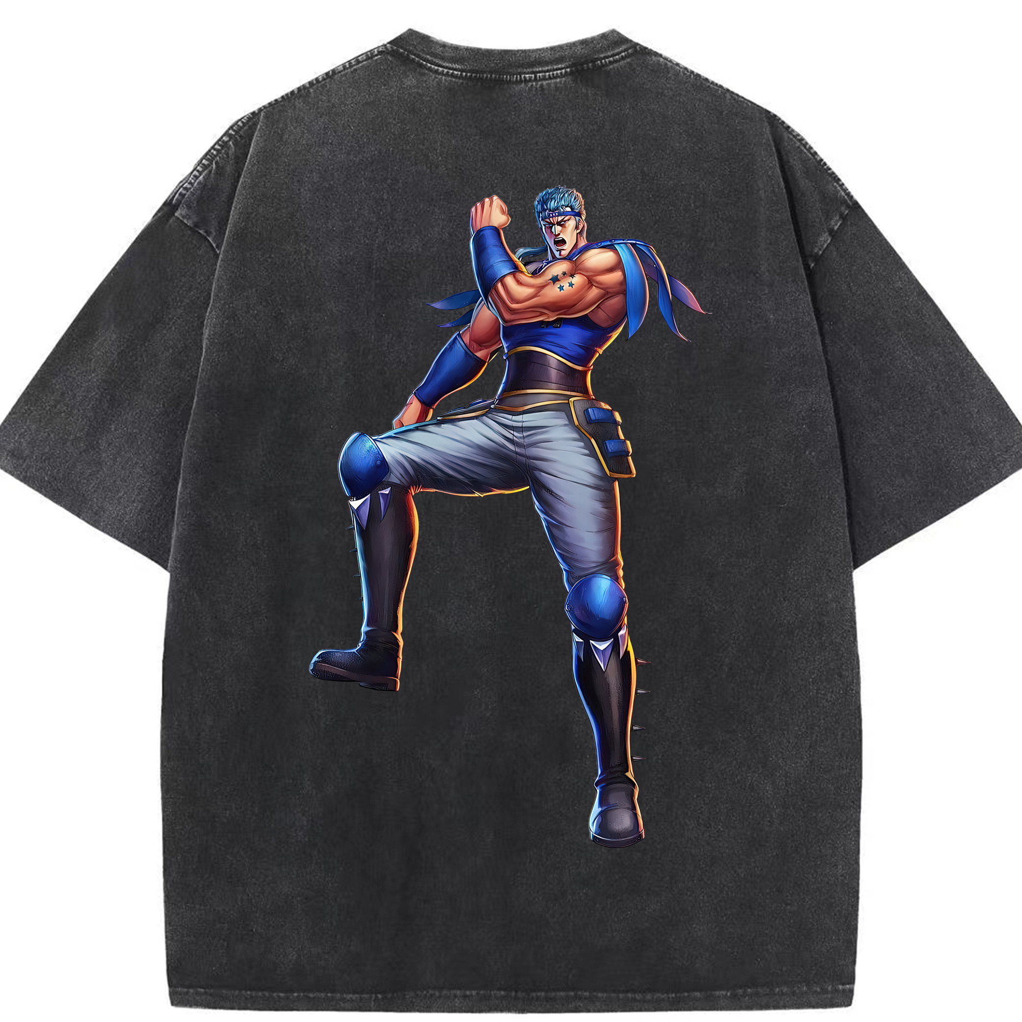 （画像用） 北斗の拳 Fist of the North Star 綿100% ヴィンテージ風 半袖Tシャツ（背面プリント）