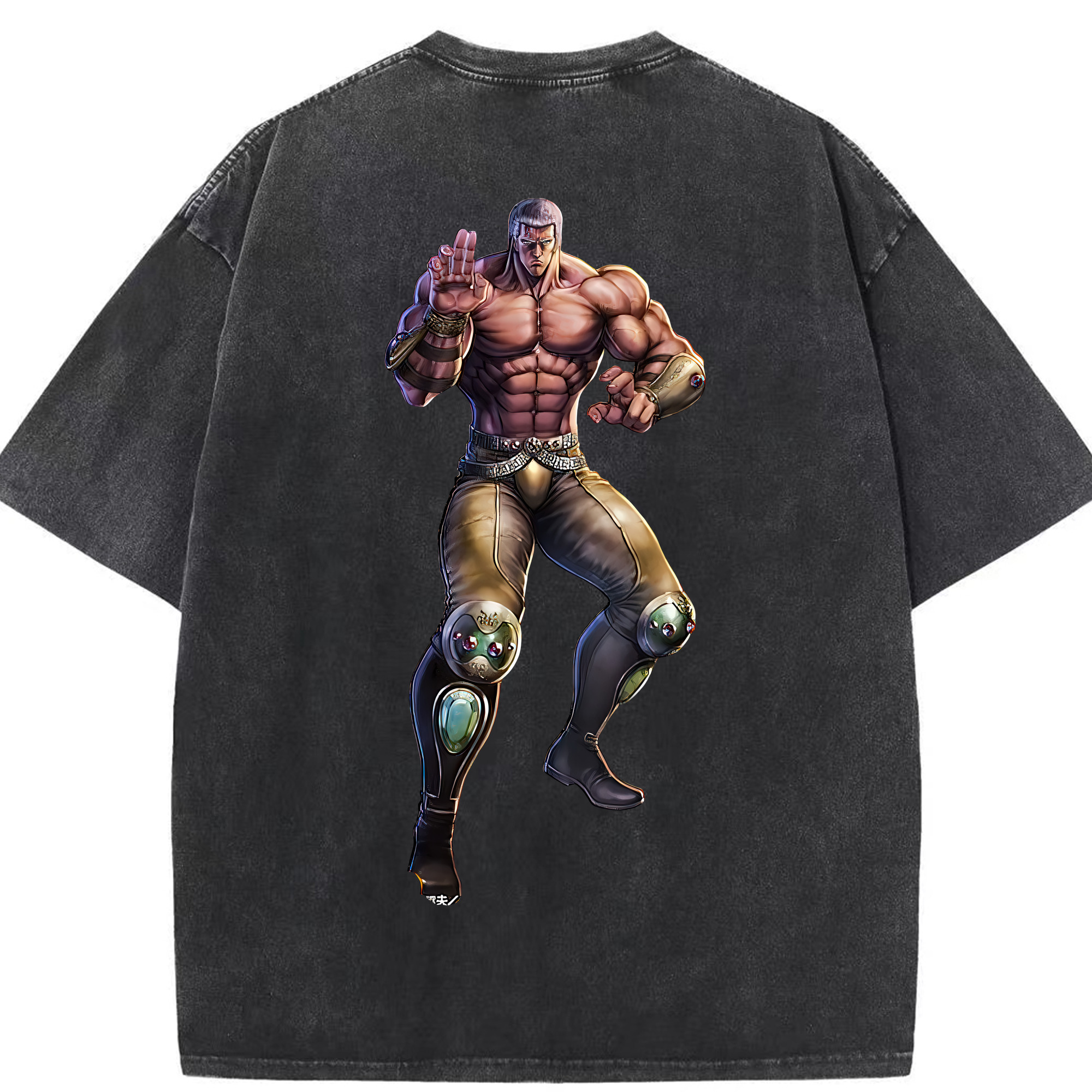 （画像用） 北斗の拳 Fist of the North Star 綿100% ヴィンテージ風 半袖Tシャツ（背面プリント）